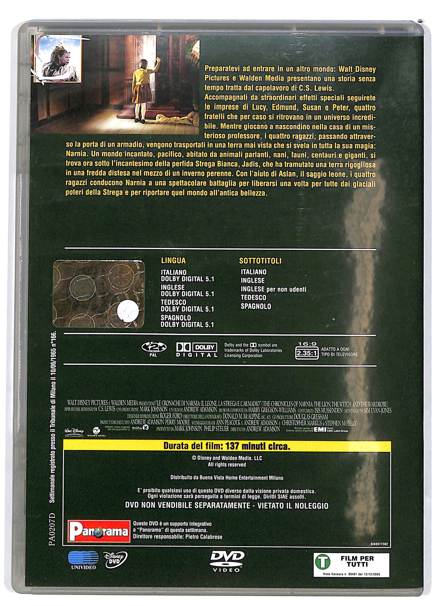 EBOND Le Cronache di Narni Il leone la strega e l'armadio EDITORIALE DVD D652513