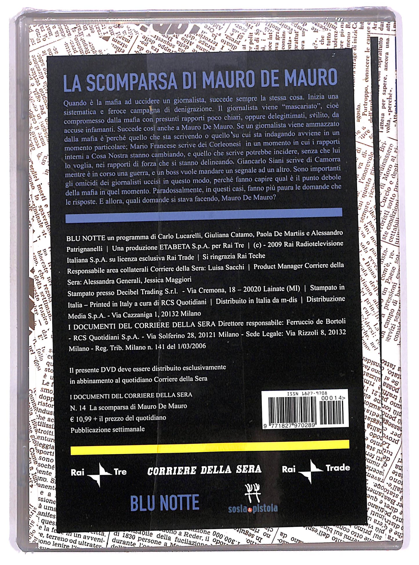 EBOND Misteri d'Italia vol 14 La scomparsa di Mauro De Mauro EDITORIALE DVD D653118