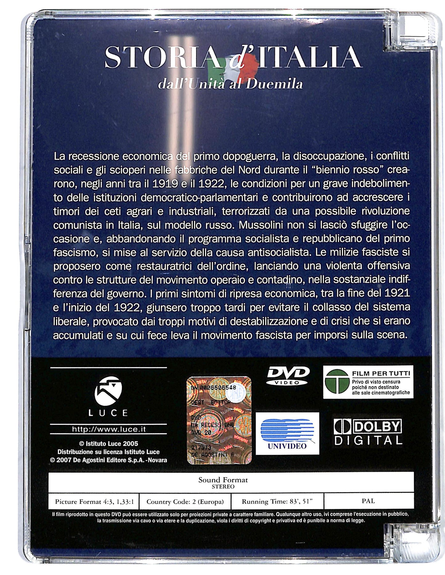 EBOND La recessione 1918 - 1922 EDITORIALE SJB DVD D654819