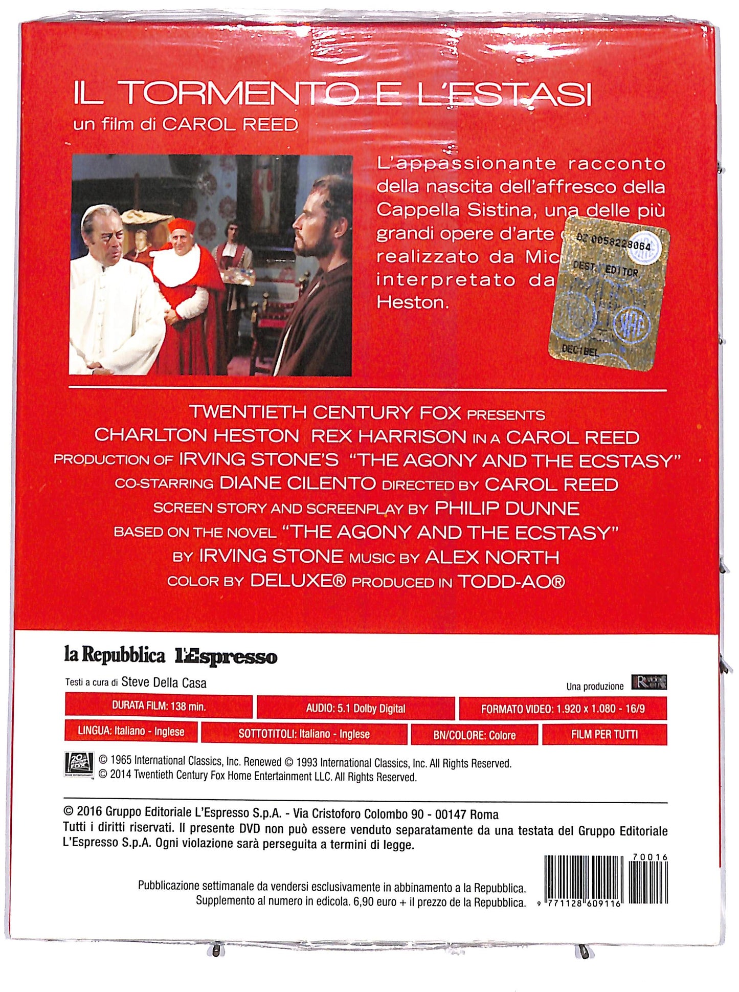 EBOND Il tormento e l'estasi EDITORIALE DVD D655201