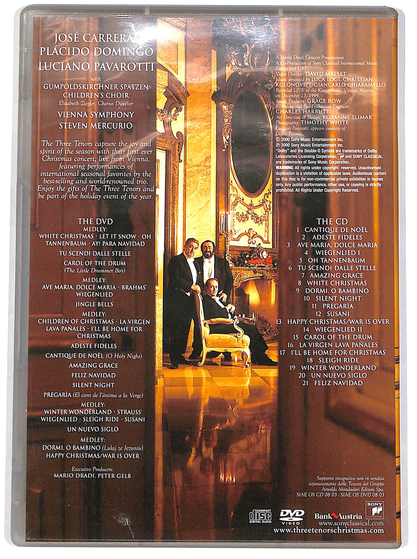EBOND The three tenors Christmas EDITORIALE (2DVD) DVD D655808