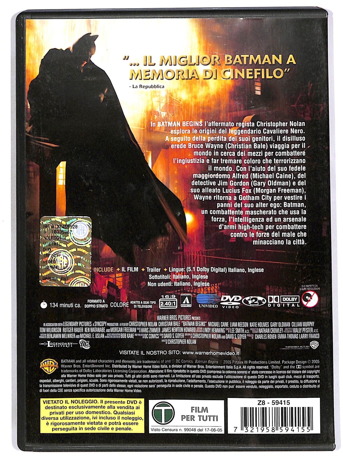EBOND Batman Begins EDITORIALE DVD D656135