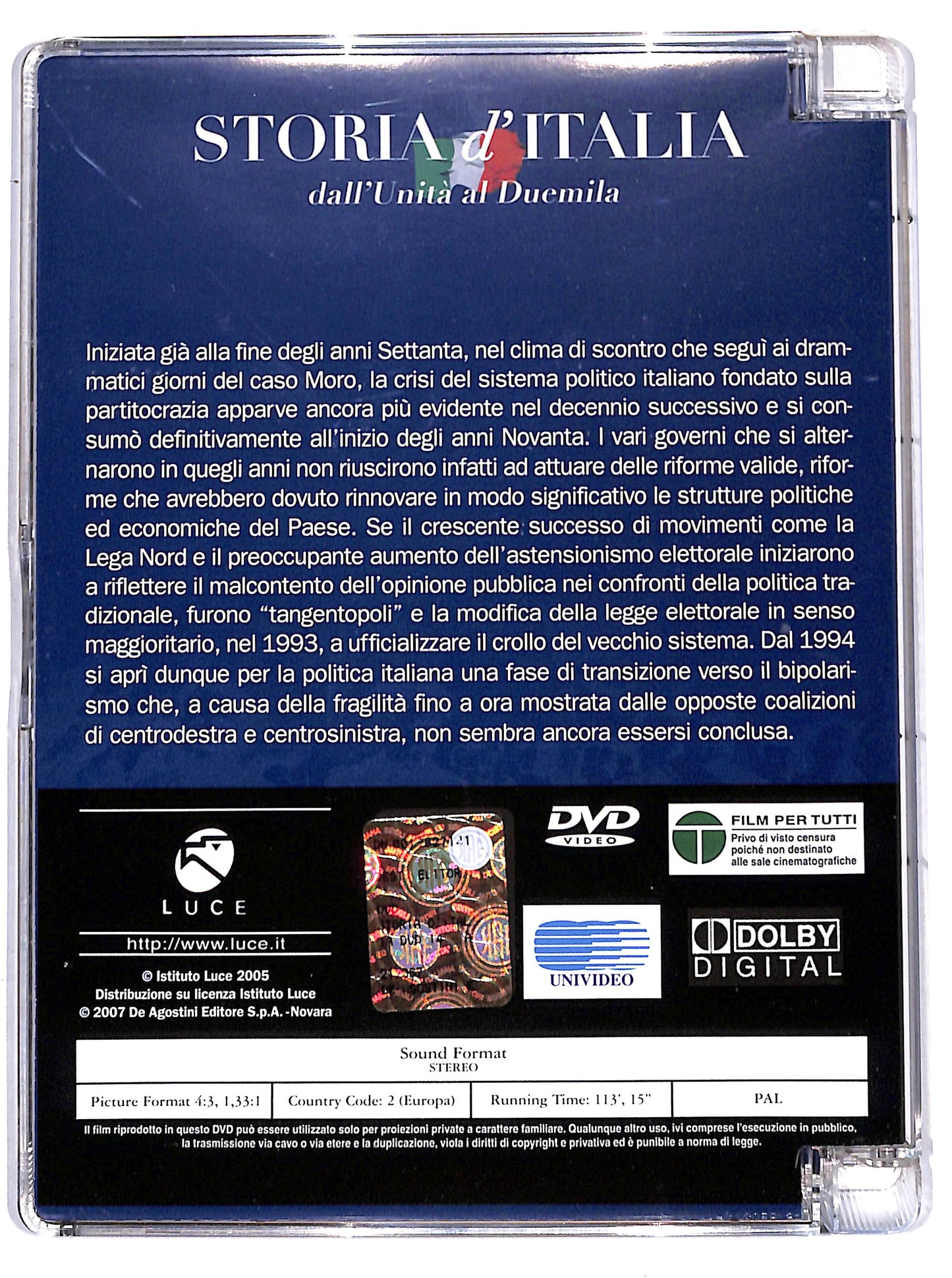 EBOND l'avvento della seconda repubblica 1978-2000 EDITORIALE SJB DVD D656938