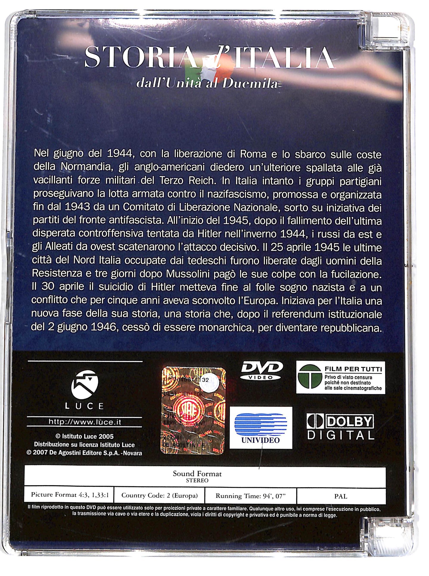 EBOND Fine della guerra e avvenuto della Repubblica EDITORIALE DVD D657021