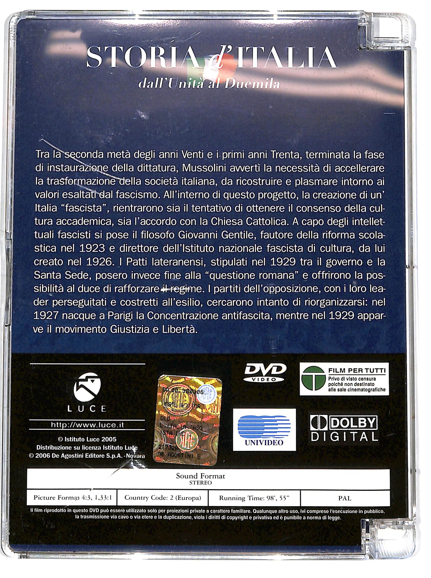 EBOND L'italia Fascista (1923-1933) EDITORIALE DVD D657025