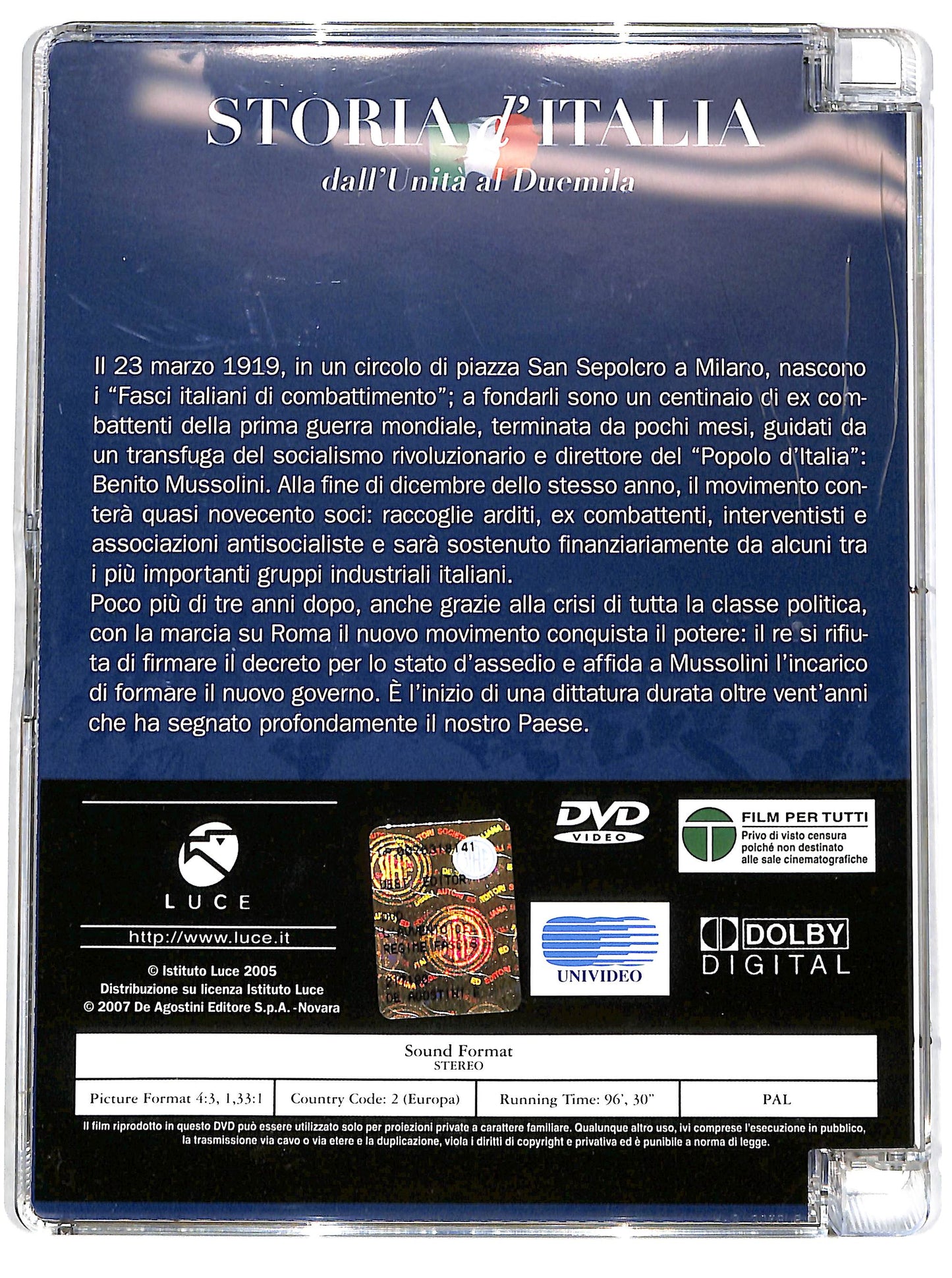 EBOND L'avvento del regime fascista (1922-1925) EDITORIALE DVD D657026