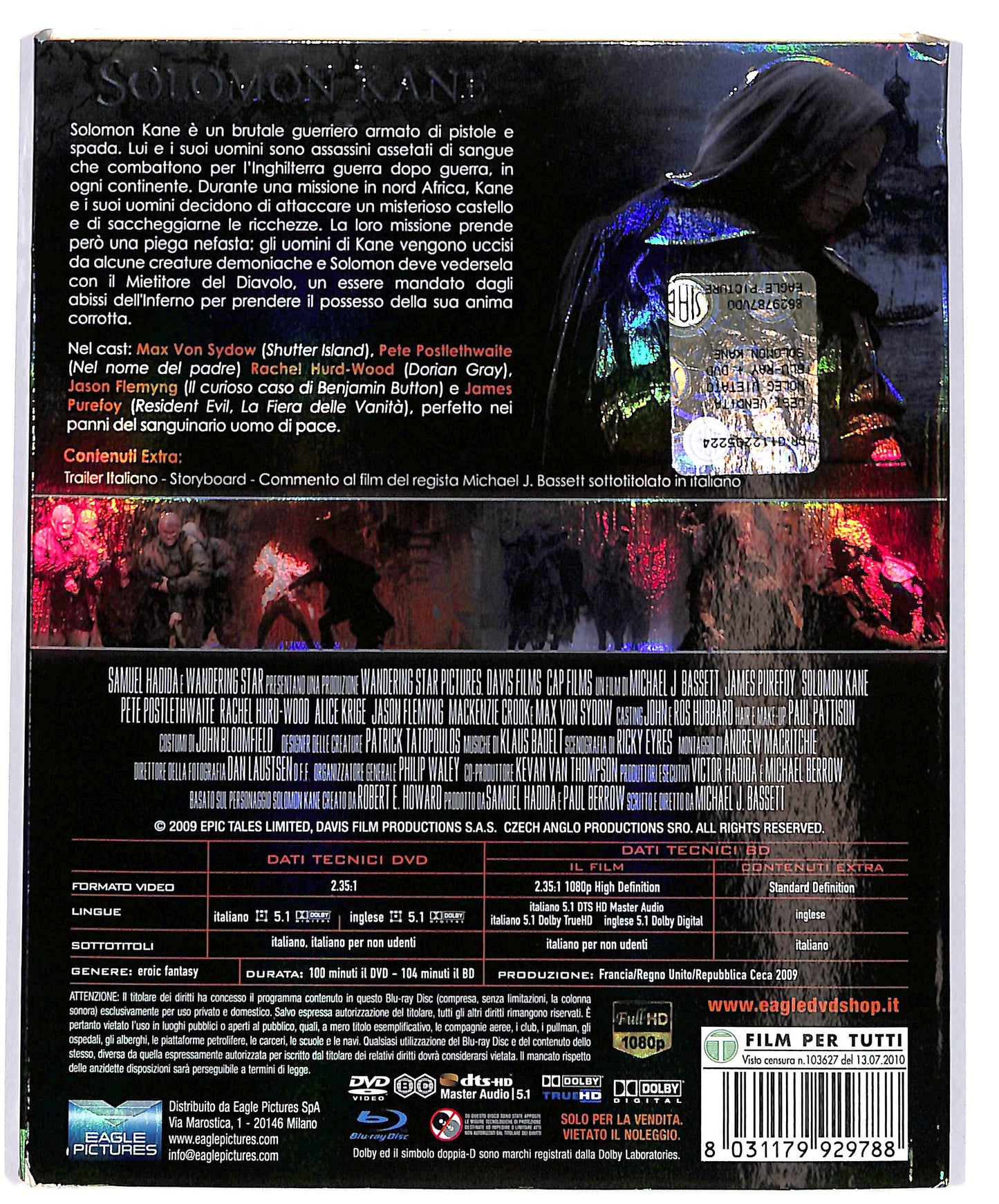 EBOND Solomon Kane Slipcase +DVD + BLURAY D657620