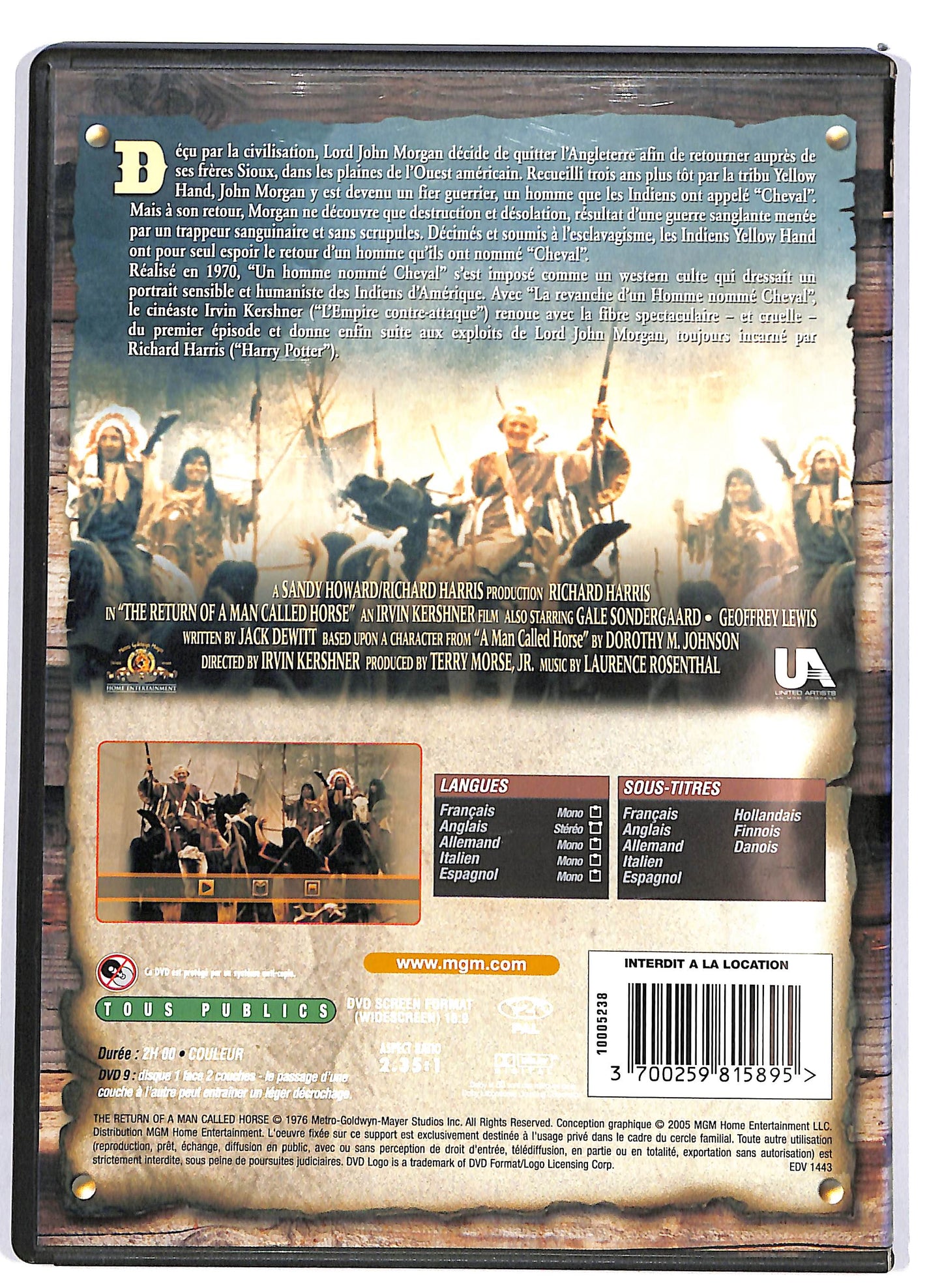 EBOND La Revanche d'un homme nomme cheval edizione Francia DVD D657920
