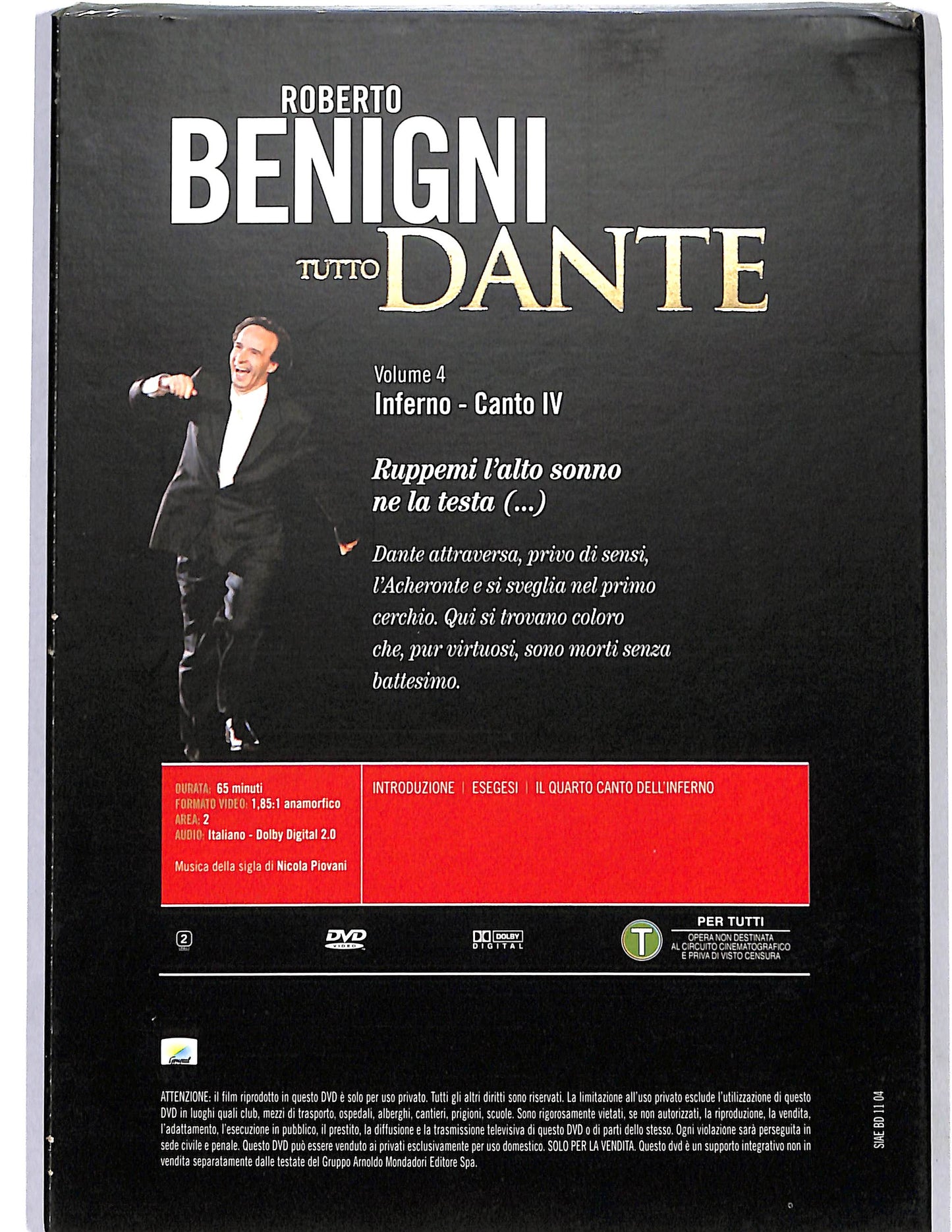 EBOND Inferno Canto IV vol.4 slipcase EDITORIALE DVD D660013