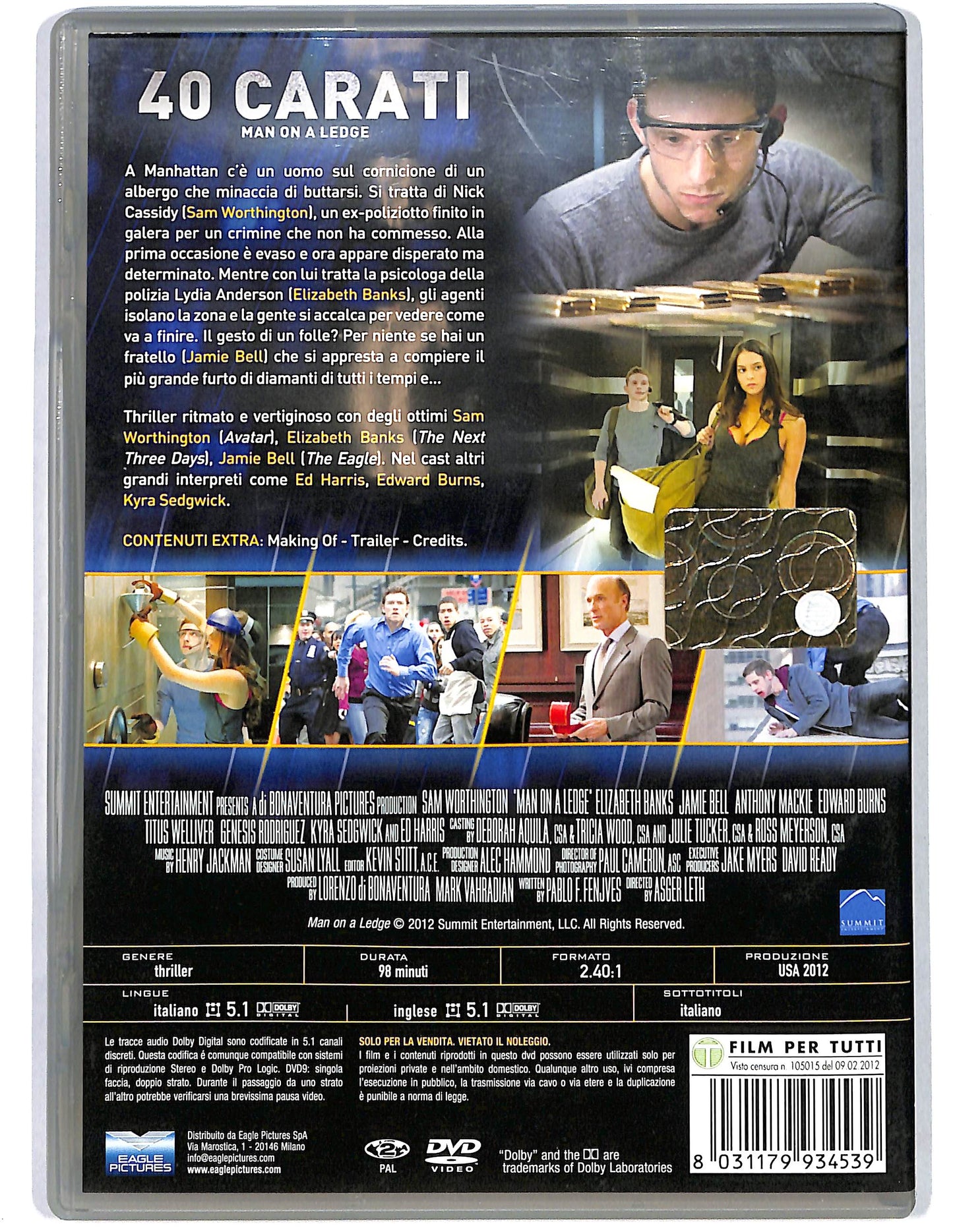 EBOND 40 Carati Man on a Ledge DVD D660657