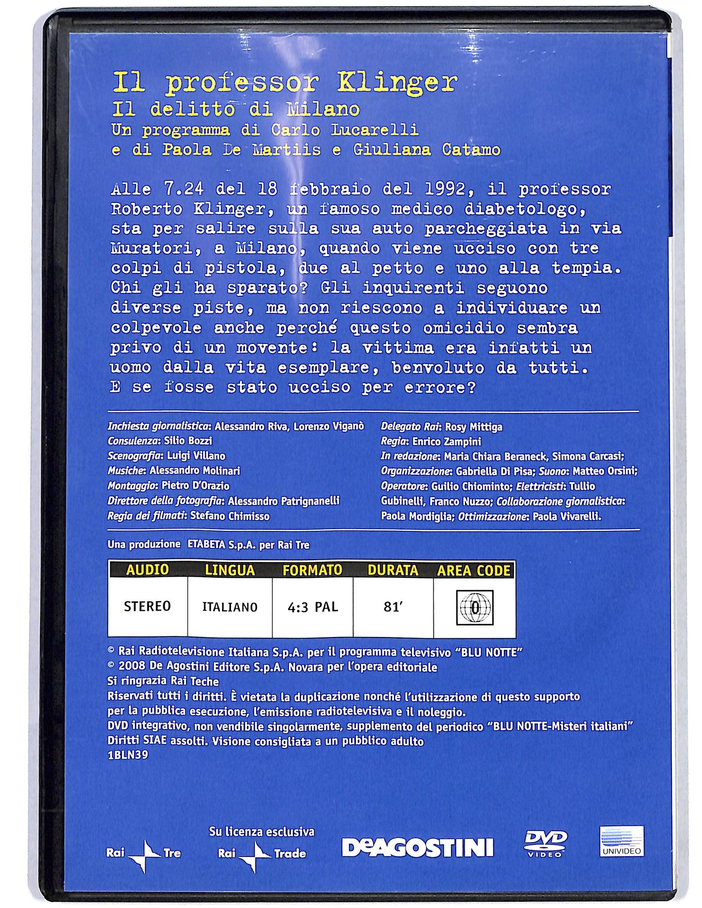 EBOND Il professor Klinger il delitto di Milano vol.39 EDITORIALE DVD D660927