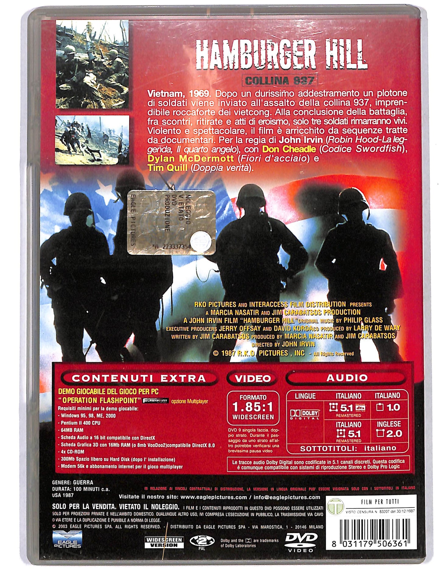 EBOND Hamburger Hill collina 937 DVD D660963