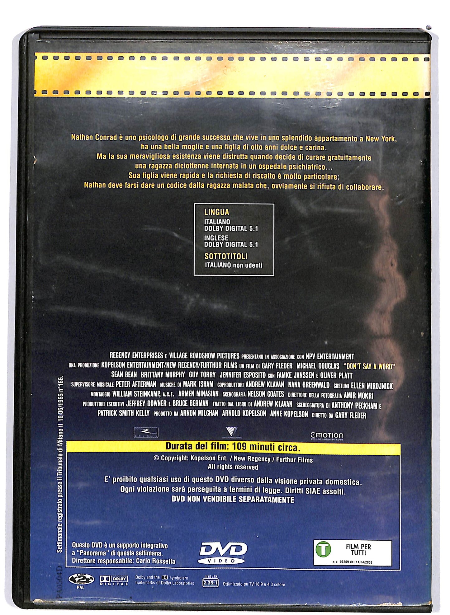 EBOND Don't Say a Word EDITORIALE DVD D662208