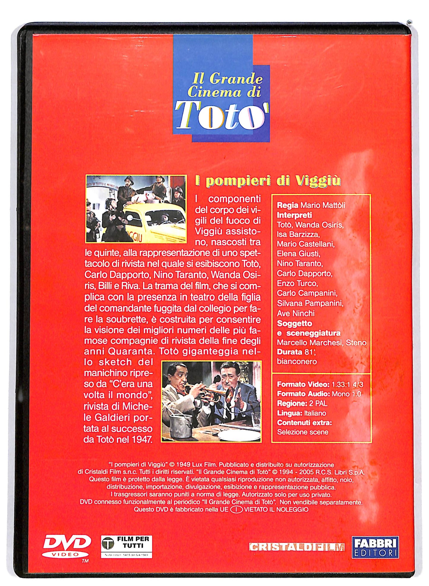 EBOND Il Grande Cinema di Toto - I pompieri di Viggiu EDITORIALE DVD D662711