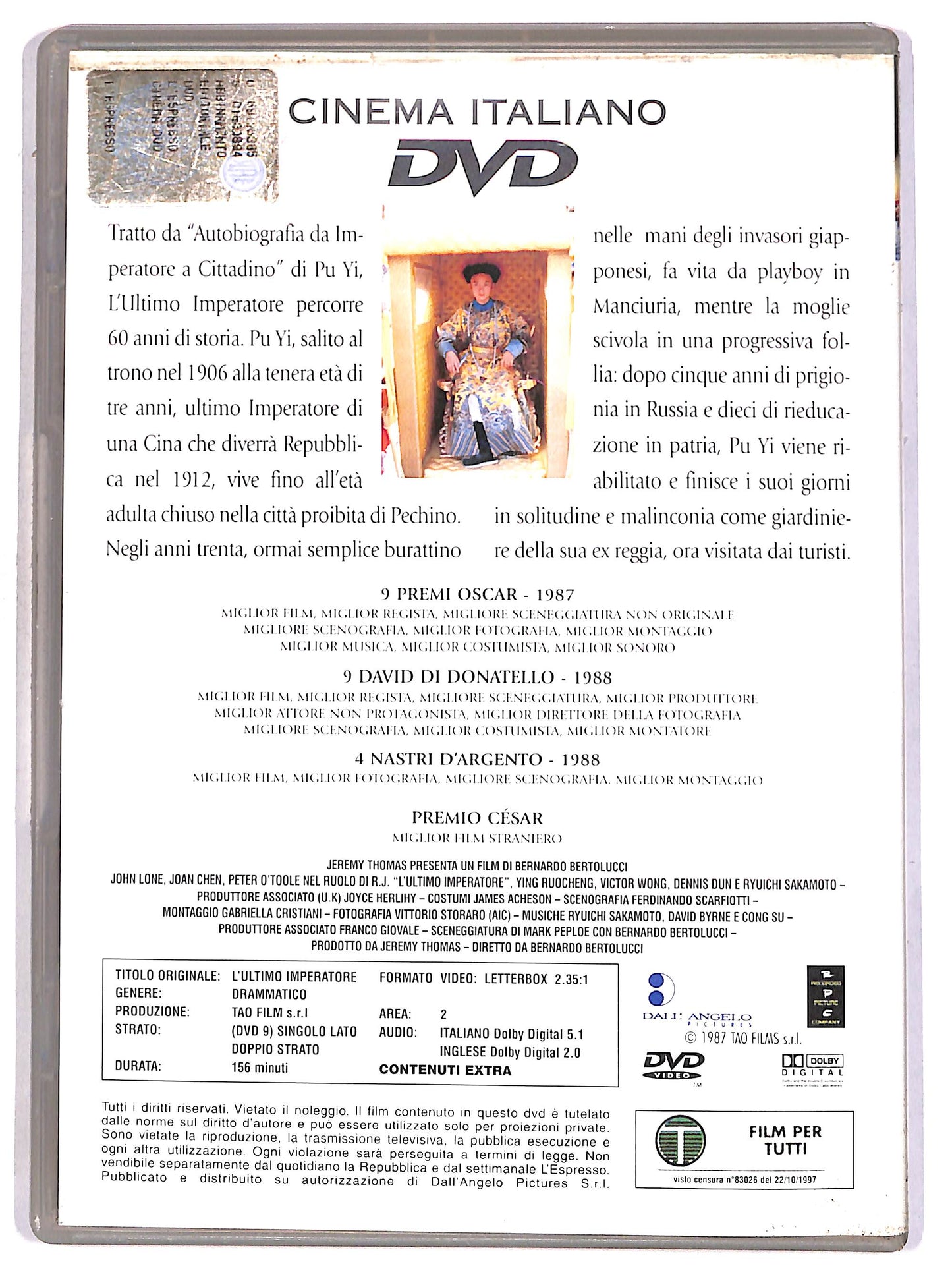 EBOND L'ultimo imperatore EDITORIALE DVD D663005