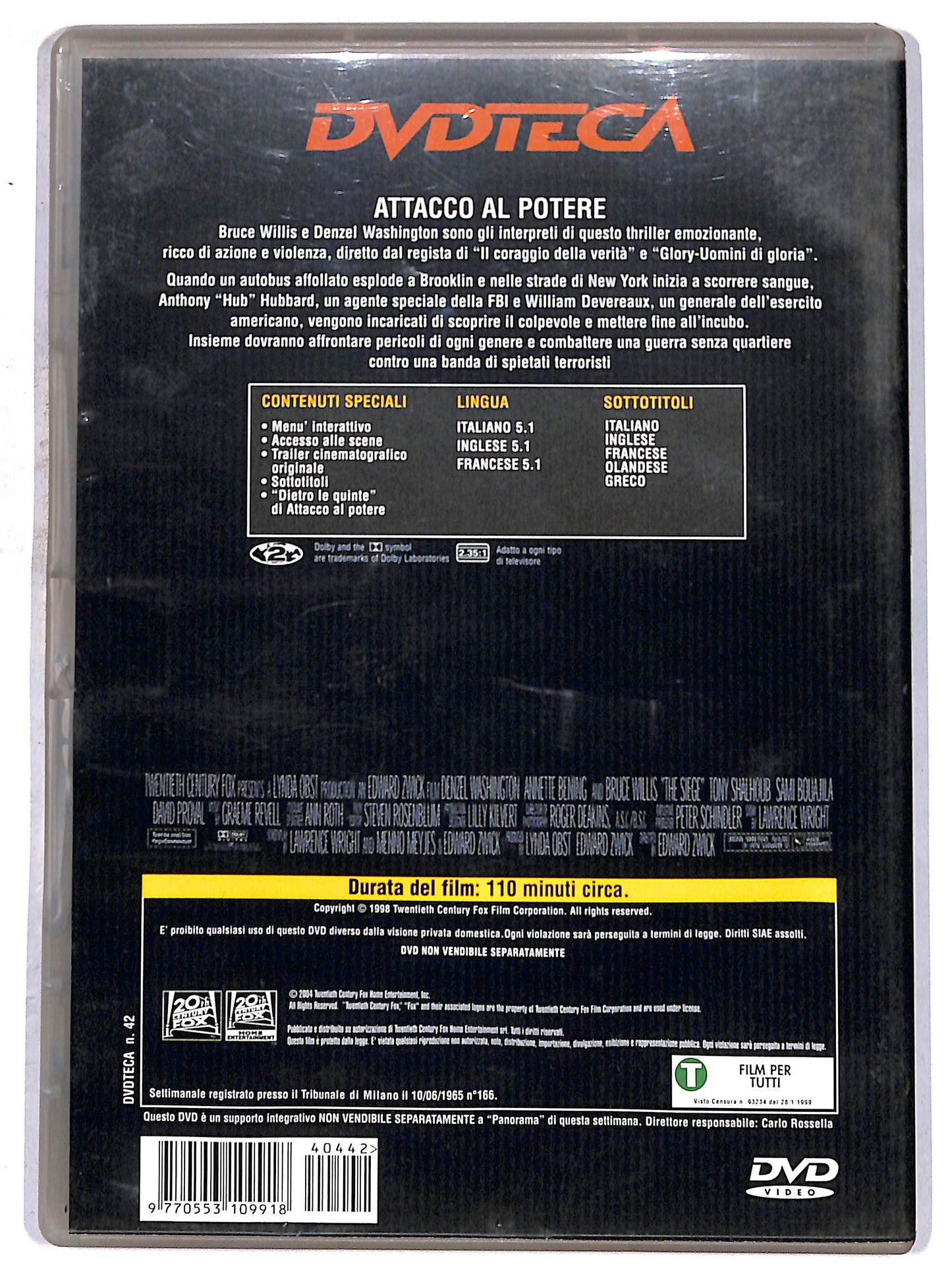 EBOND Attacco al potere EDITORIALE DVD D663527