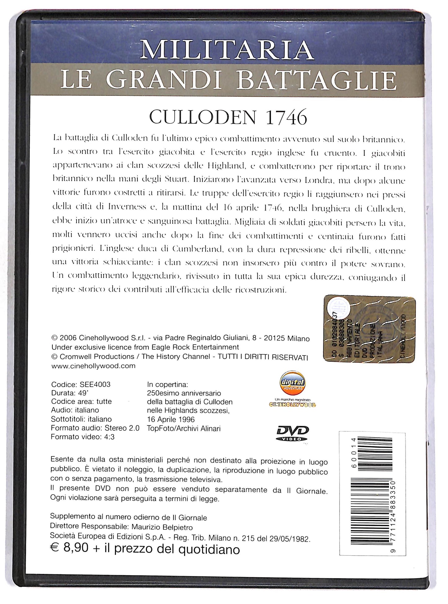 EBOND Militaria 14 - Culloden 1746 EDITORIALE DVD D664664