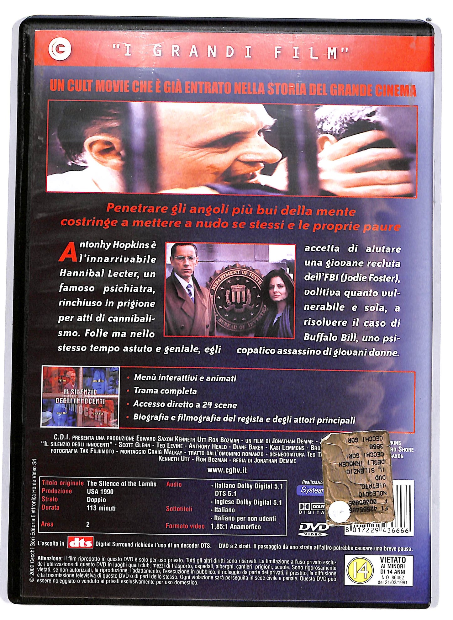 EBOND Il silenzio degli innocenti DVD D665043