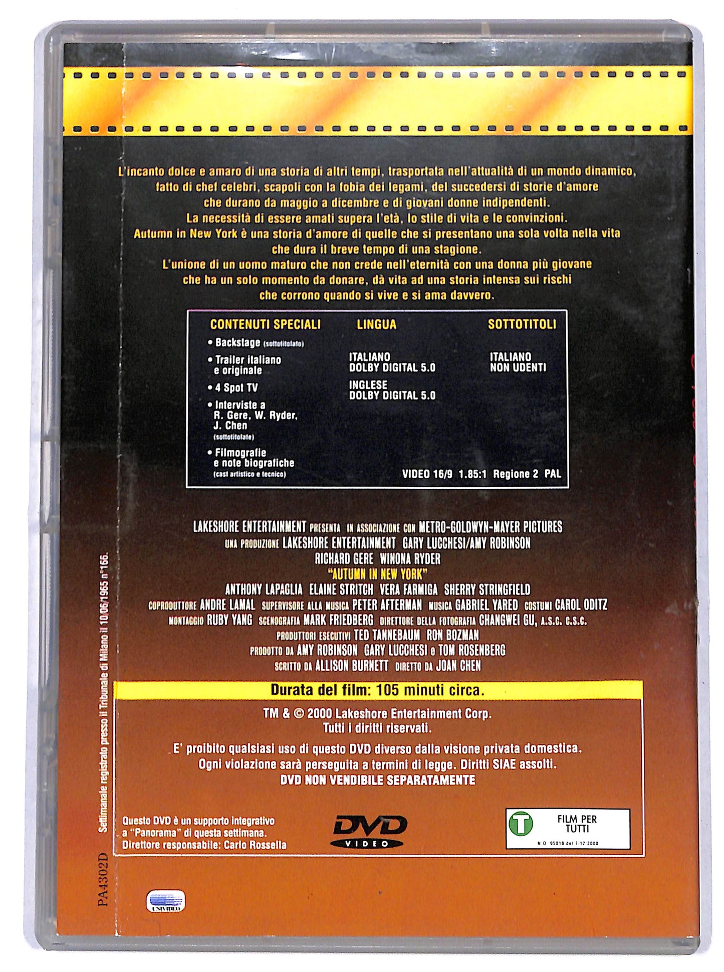 EBOND Autumn in New York EDITORIALE DVD D665128