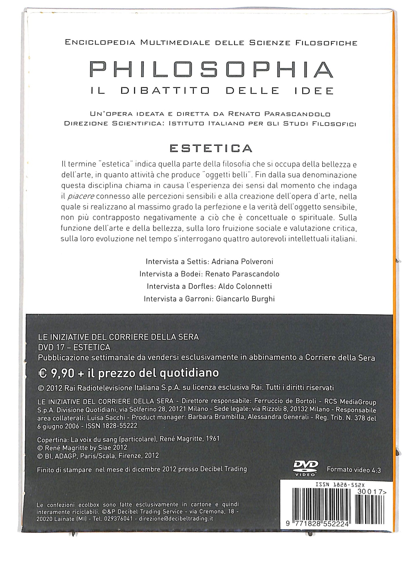 EBOND Philosophia - il dibattito delle idee Estetica 17 EDITORIALE DVD D665351