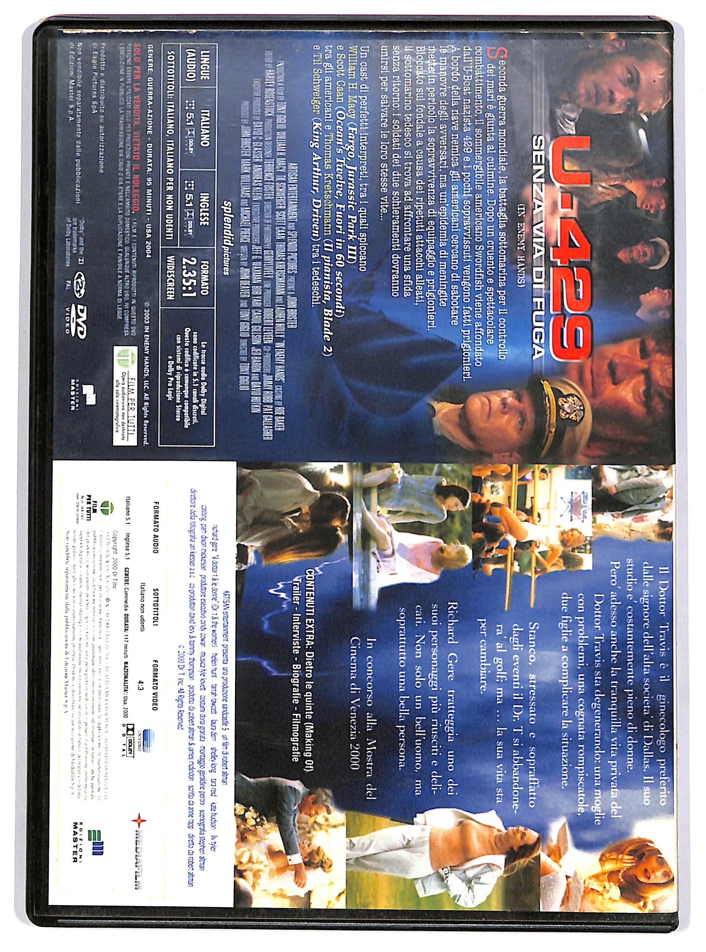 EBOND U-429 - Senza via di fuga + Il dottor T e le donne EDITORIALE DVD D666113