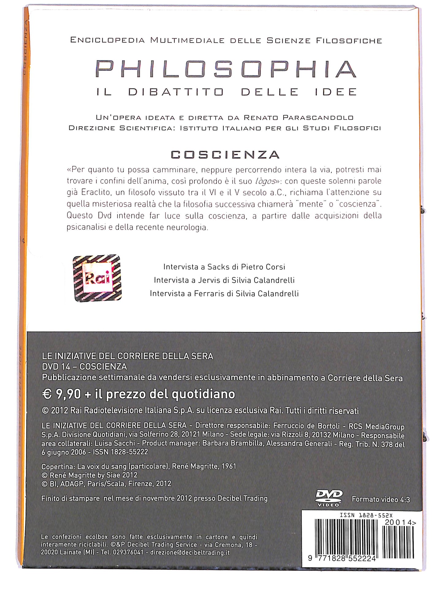 EBOND Philosophia Vol.14 - Coscienza EDITORIALE DIGIPACK DVD D666264