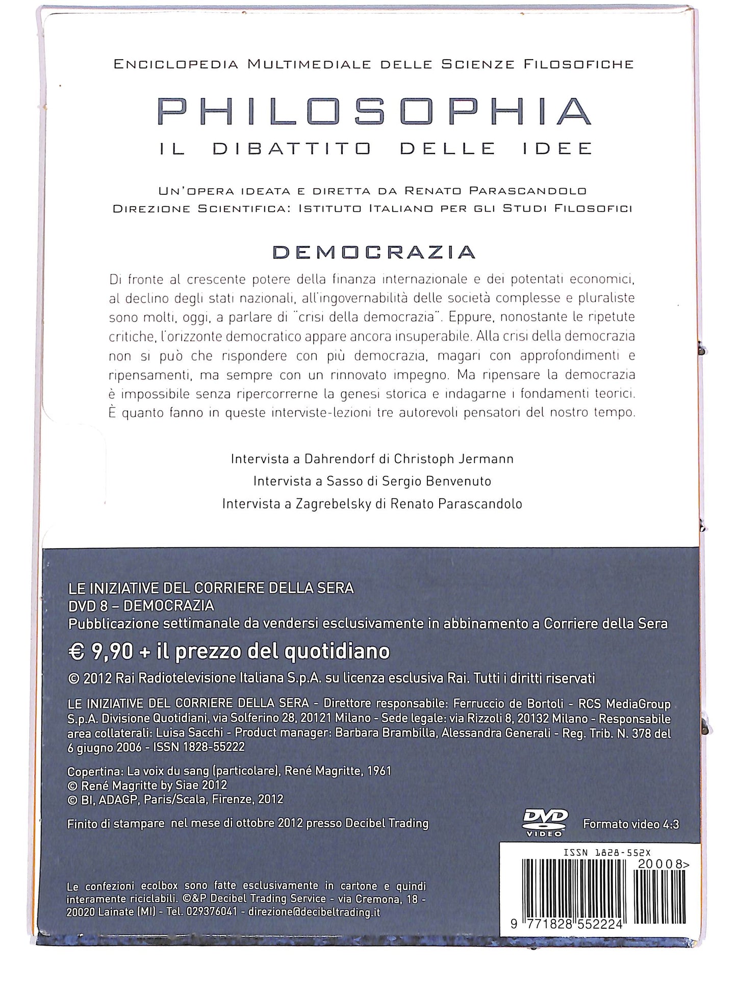 EBOND Philosophia Vol.8 - Democrazia EDITORIALE DIGIPACK DVD D666306