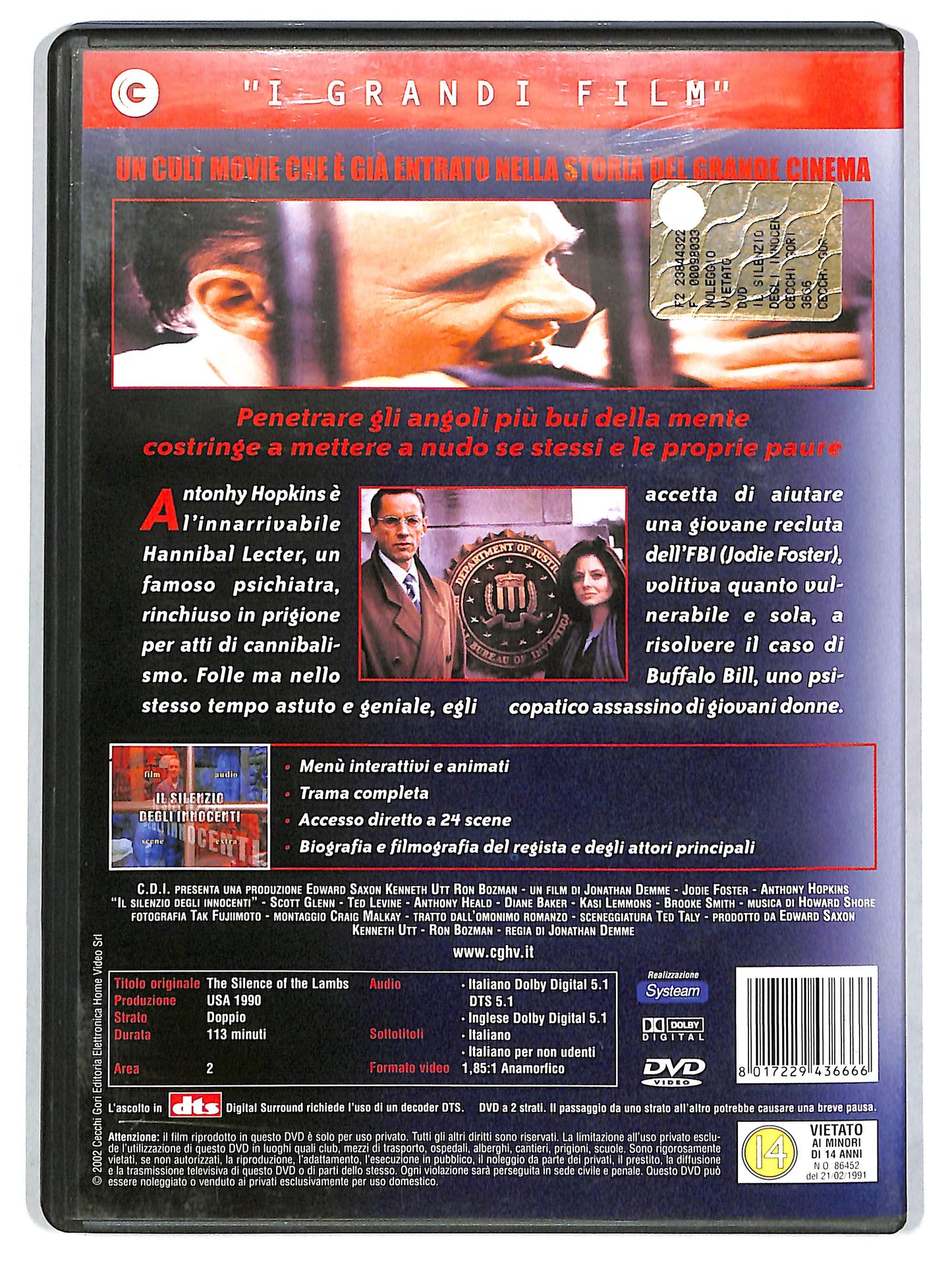 EBOND Il silenzio degli innocenti (I Grandi Film) DVD D667918