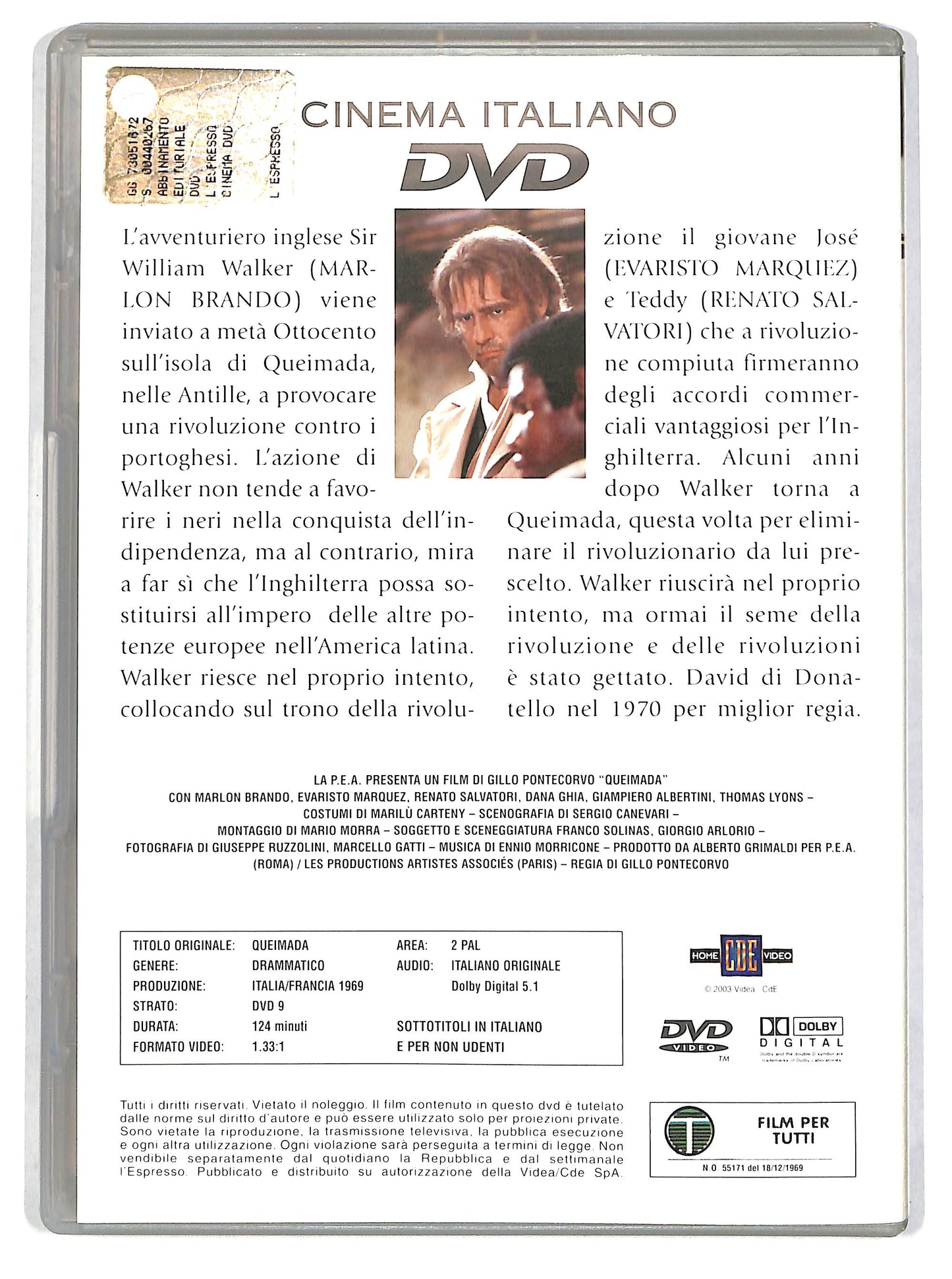 EBOND Queimada (Cinema Italiano 29) EDITORIALE DVD D667939
