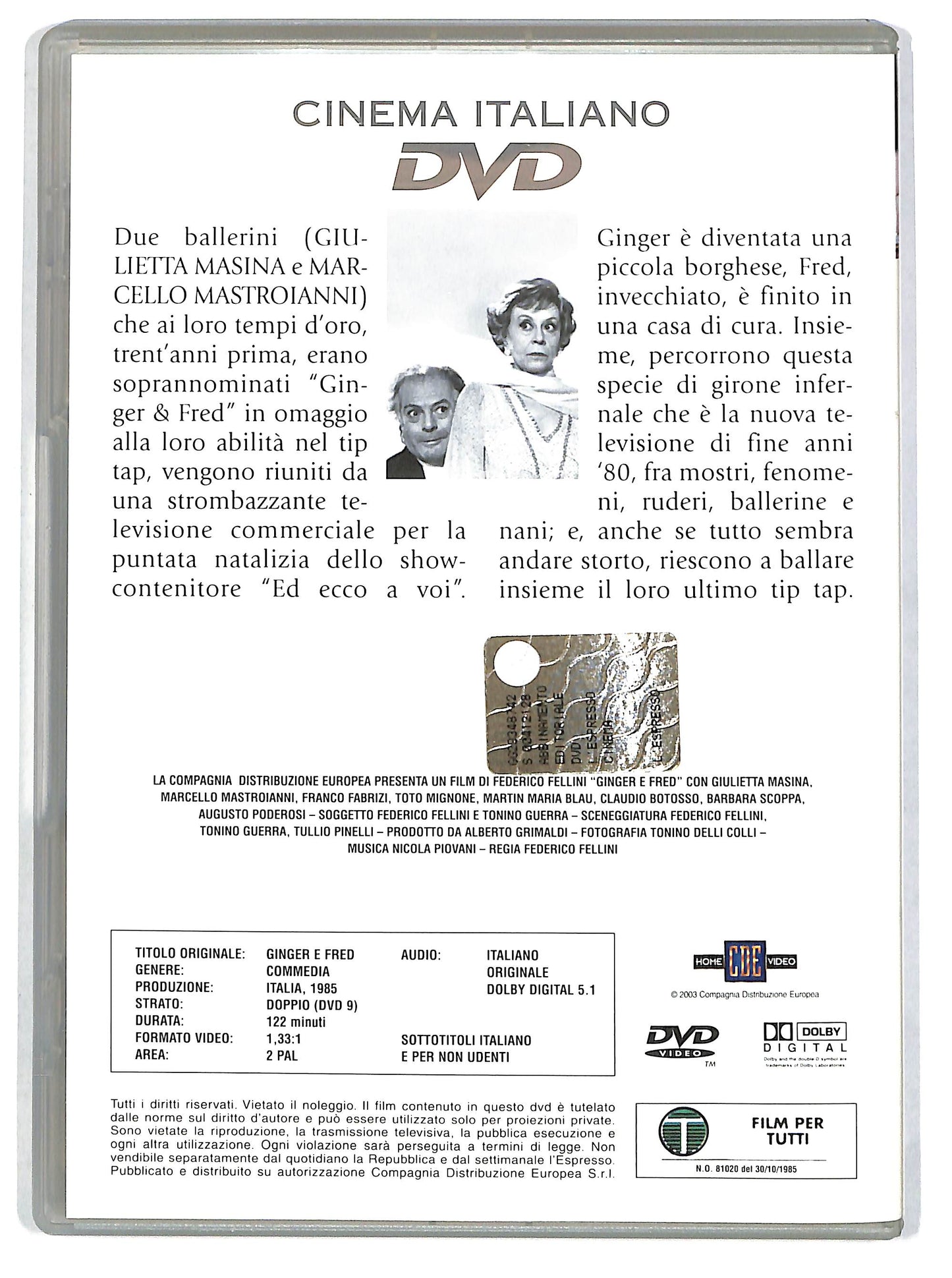 EBOND Ginger e Fred (Cinema Italiano 3) EDITORIALE DVD D667942