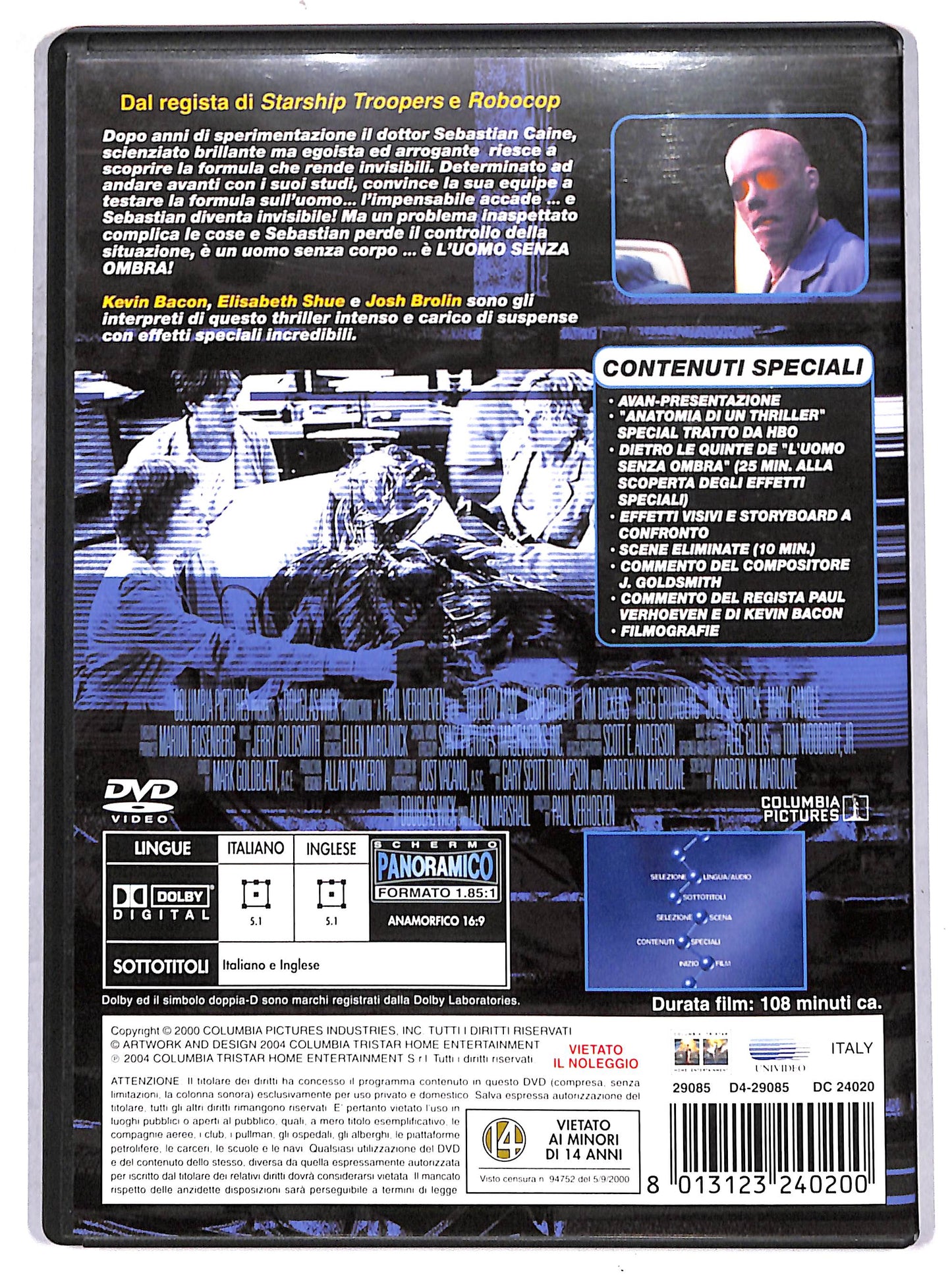 EBOND l'uomo senza ombra DVD D668113