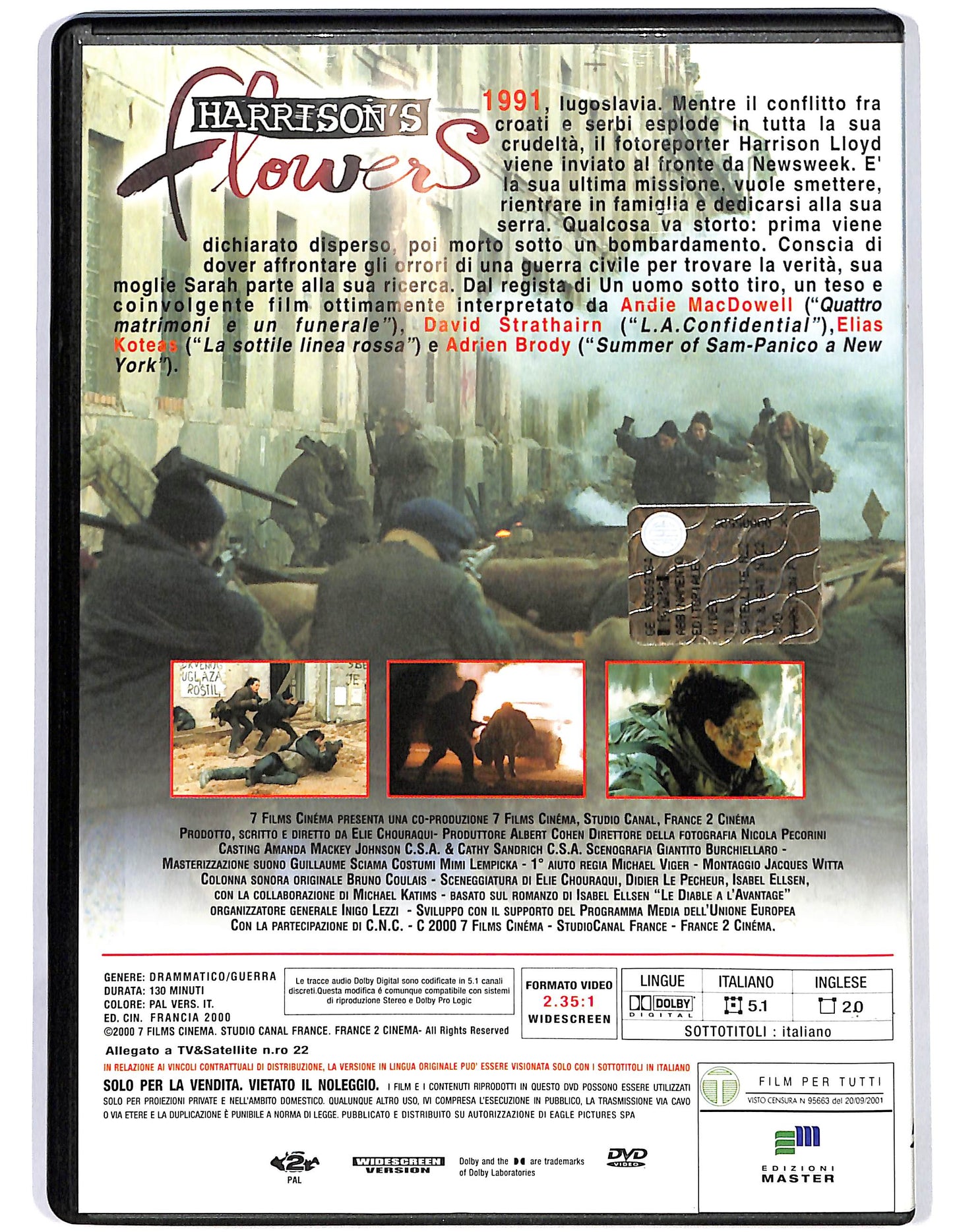 EBOND Harrison's Flowers EDITORIALE DVD D668616