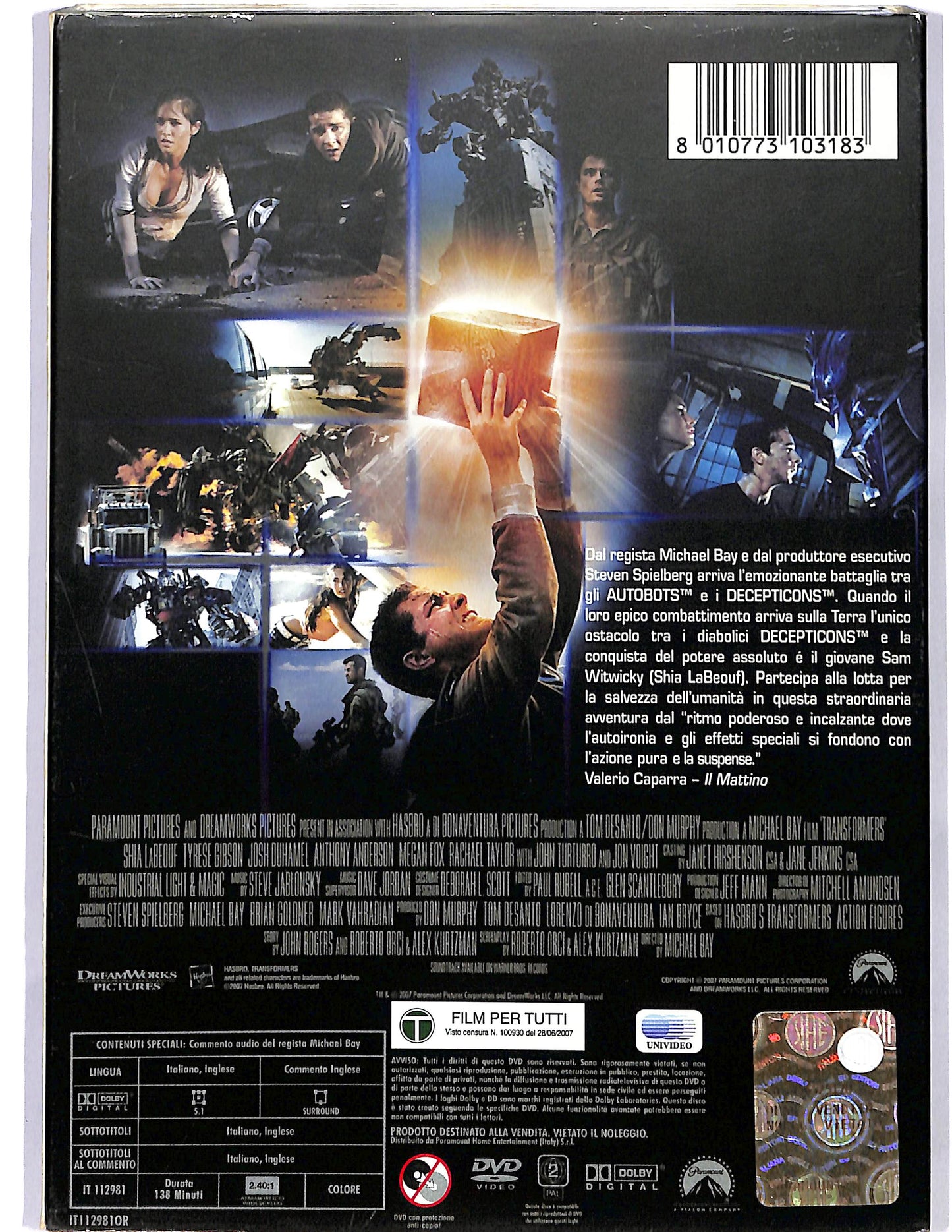 EBOND Transformers slipcase DVD D668706