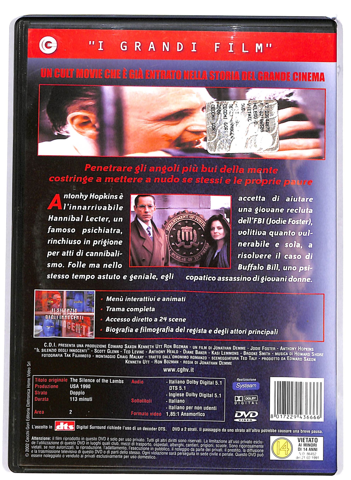 EBOND Il silenzio degli innocenti DVD D669544