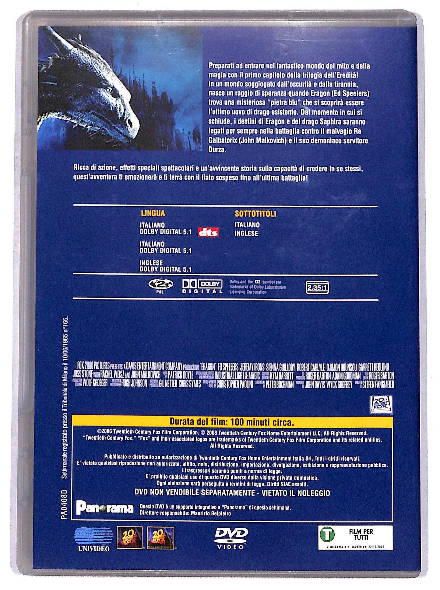 EBOND Eragon EDITORIALE DVD D669656