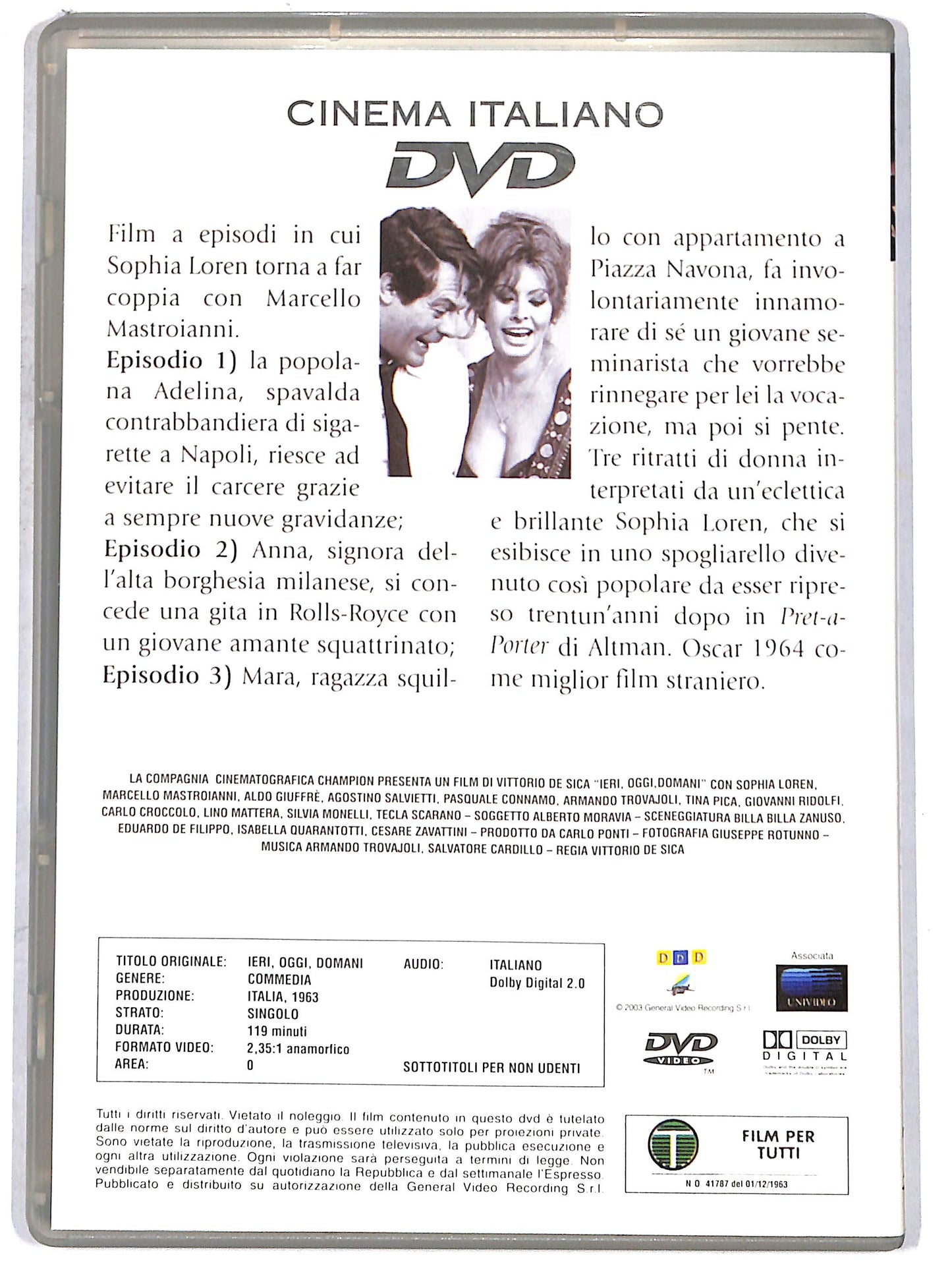 EBOND Ieri, oggi, domani EDITORIALE DVD D670060