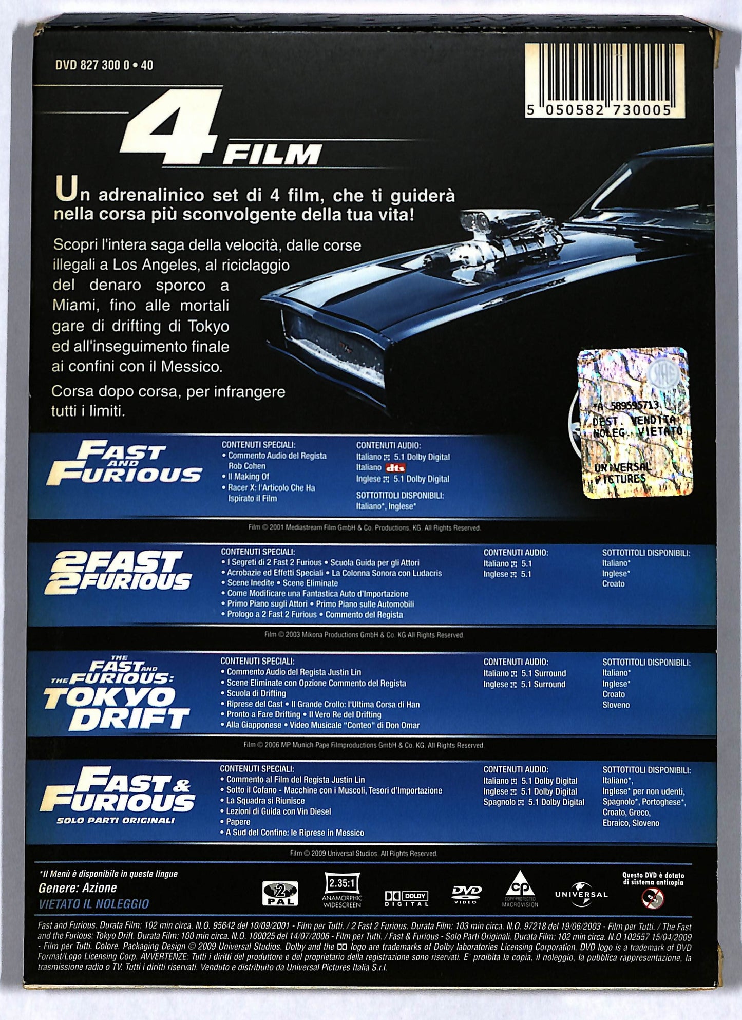 EBOND Fast & Furious Collection (4 dvd) DVD D671152