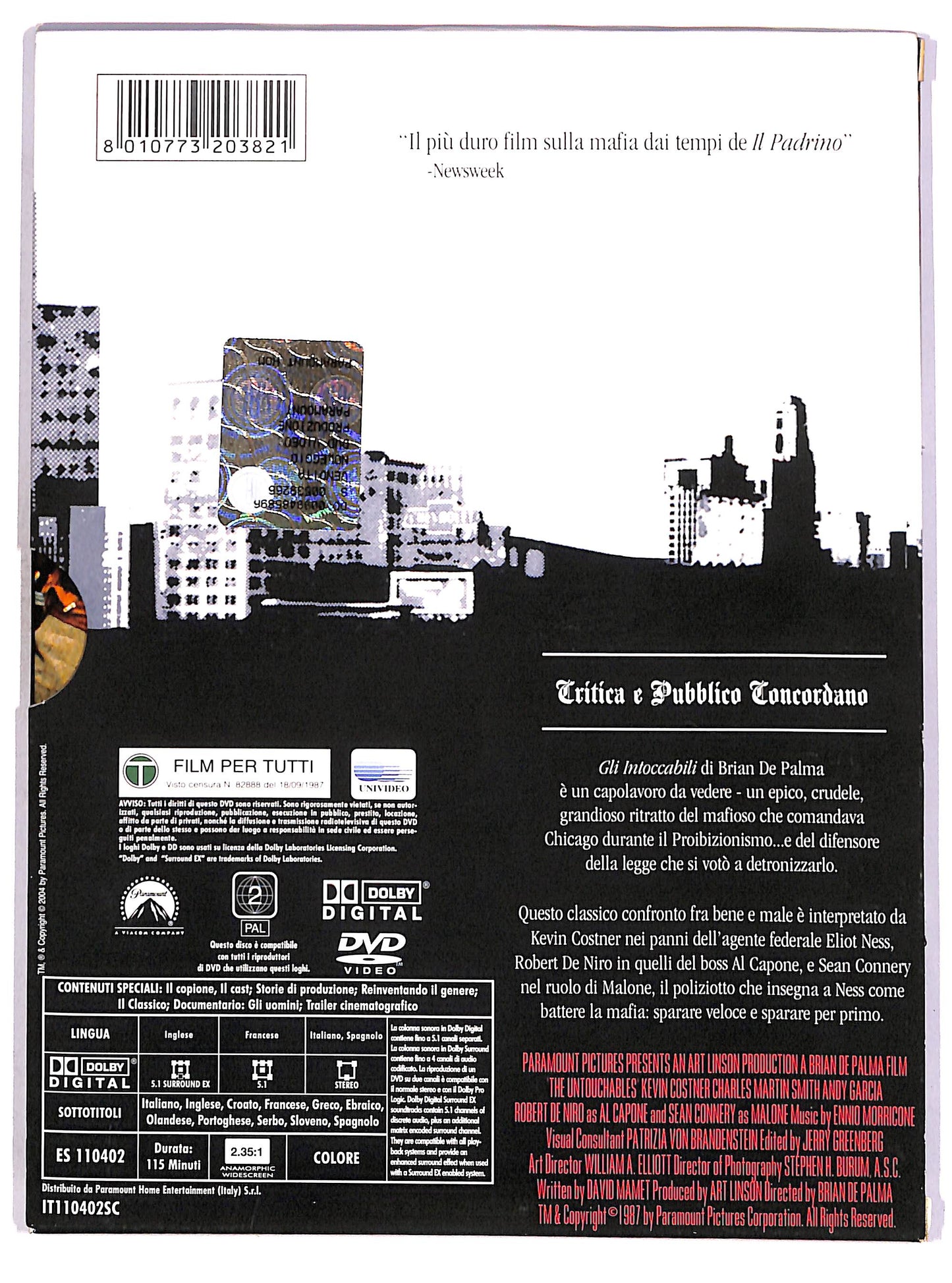 EBOND The Untouchables - Gli intoccabili DIGIPACK DVD D671646