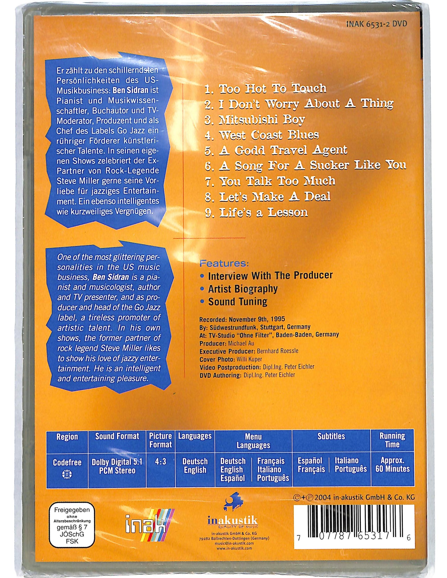 EBOND Sidran Ben In Concert DVD D672245