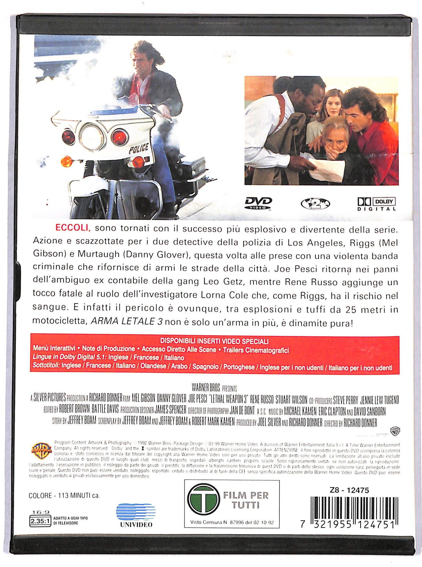 EBOND arma letale 3 SNAPPER DVD D672338