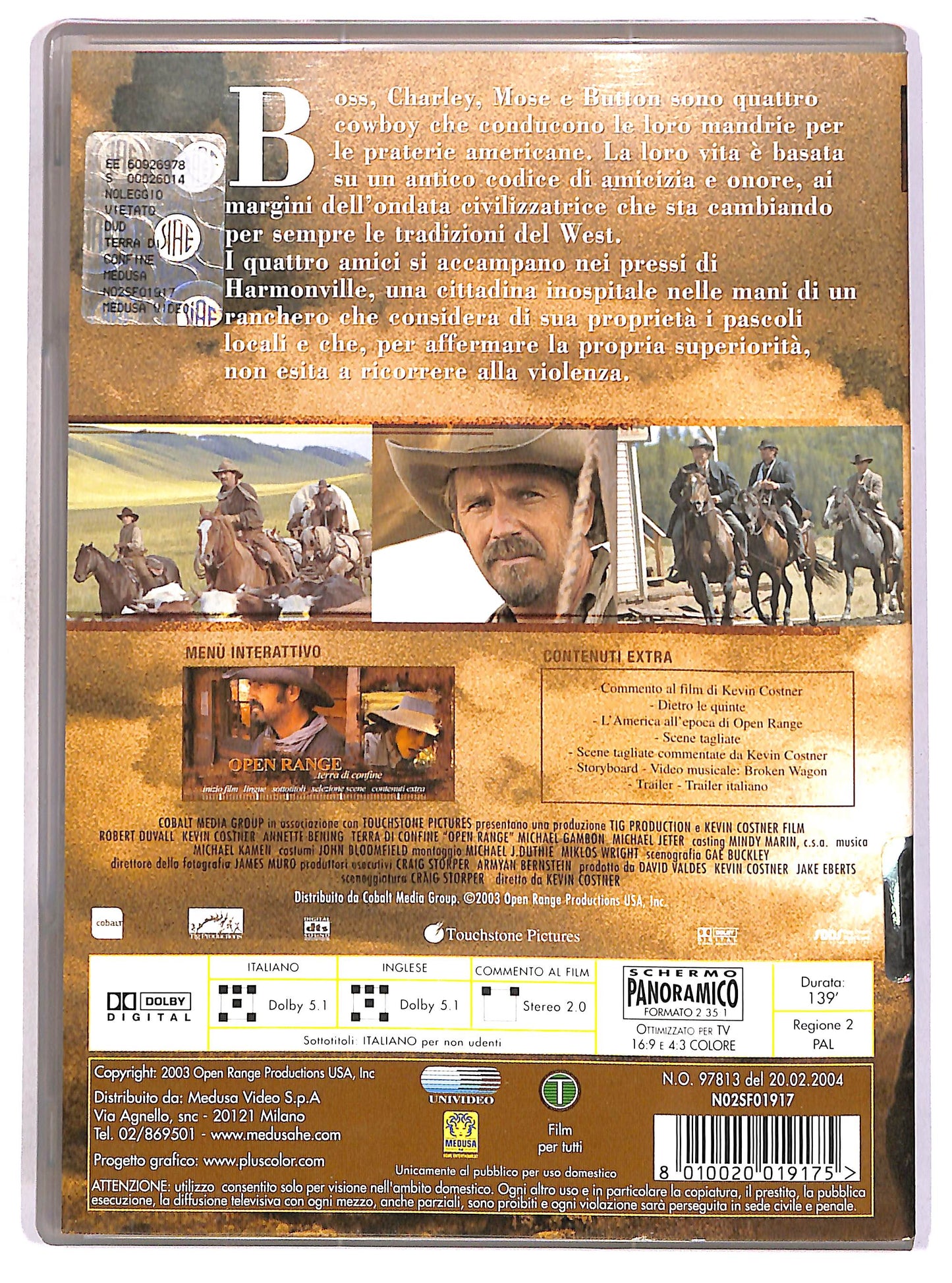 EBOND Open Range - Terra di confine (2 dischi) EDIZIONE SPECIALE DVD D672966