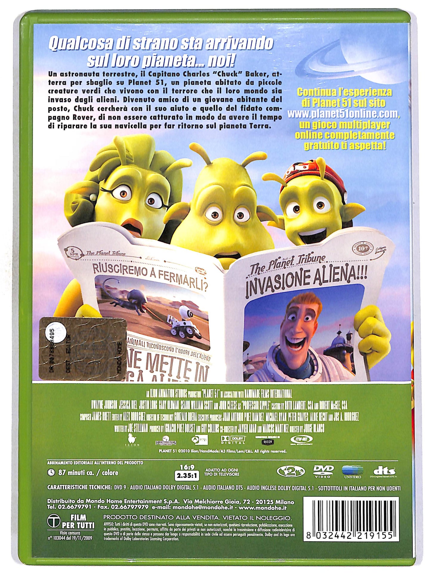 EBOND Planet 51 EDITORIALE DVD D673267