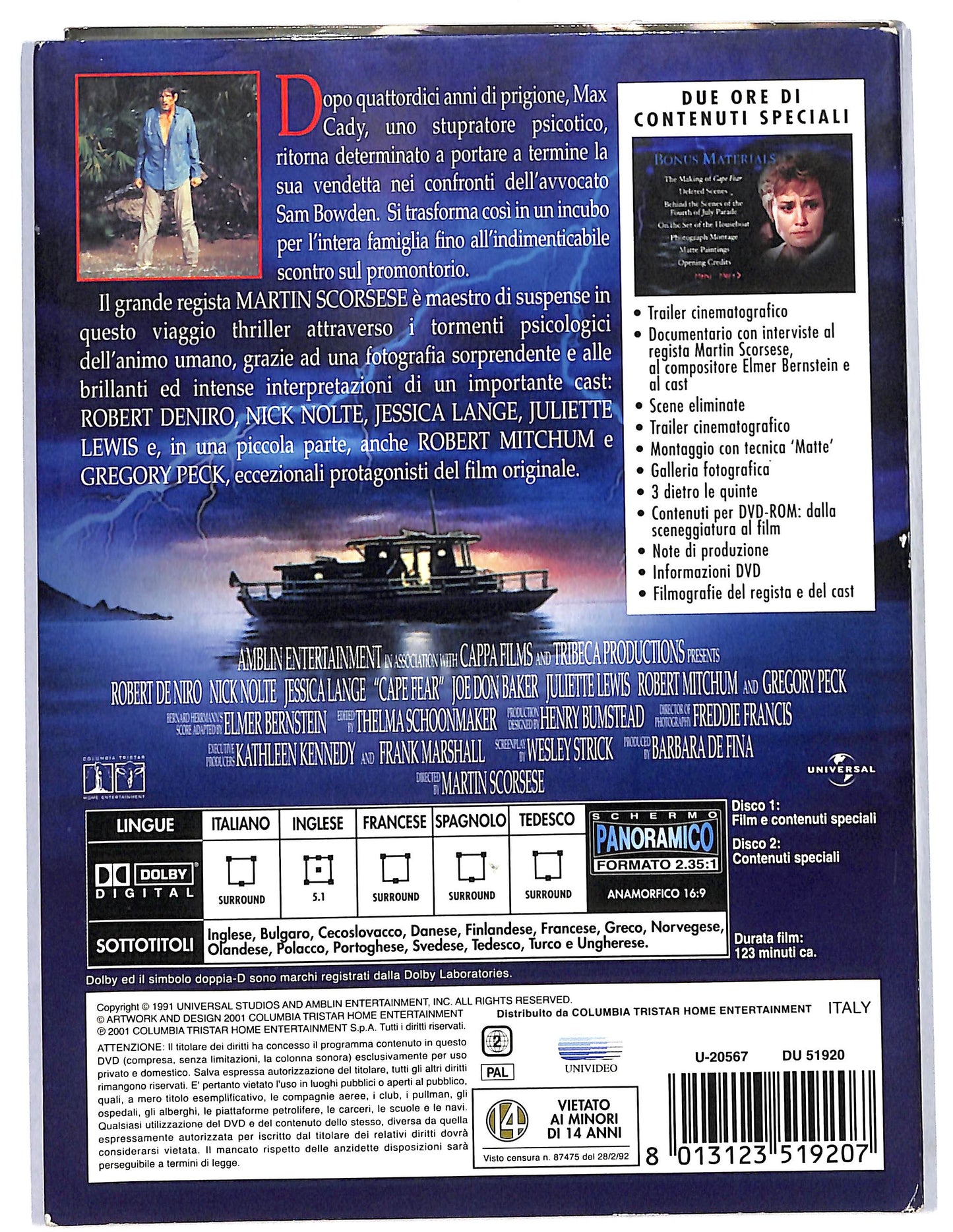 EBOND Cape Fear: Il Promontorio della paura DIGIPACK DVD D674213