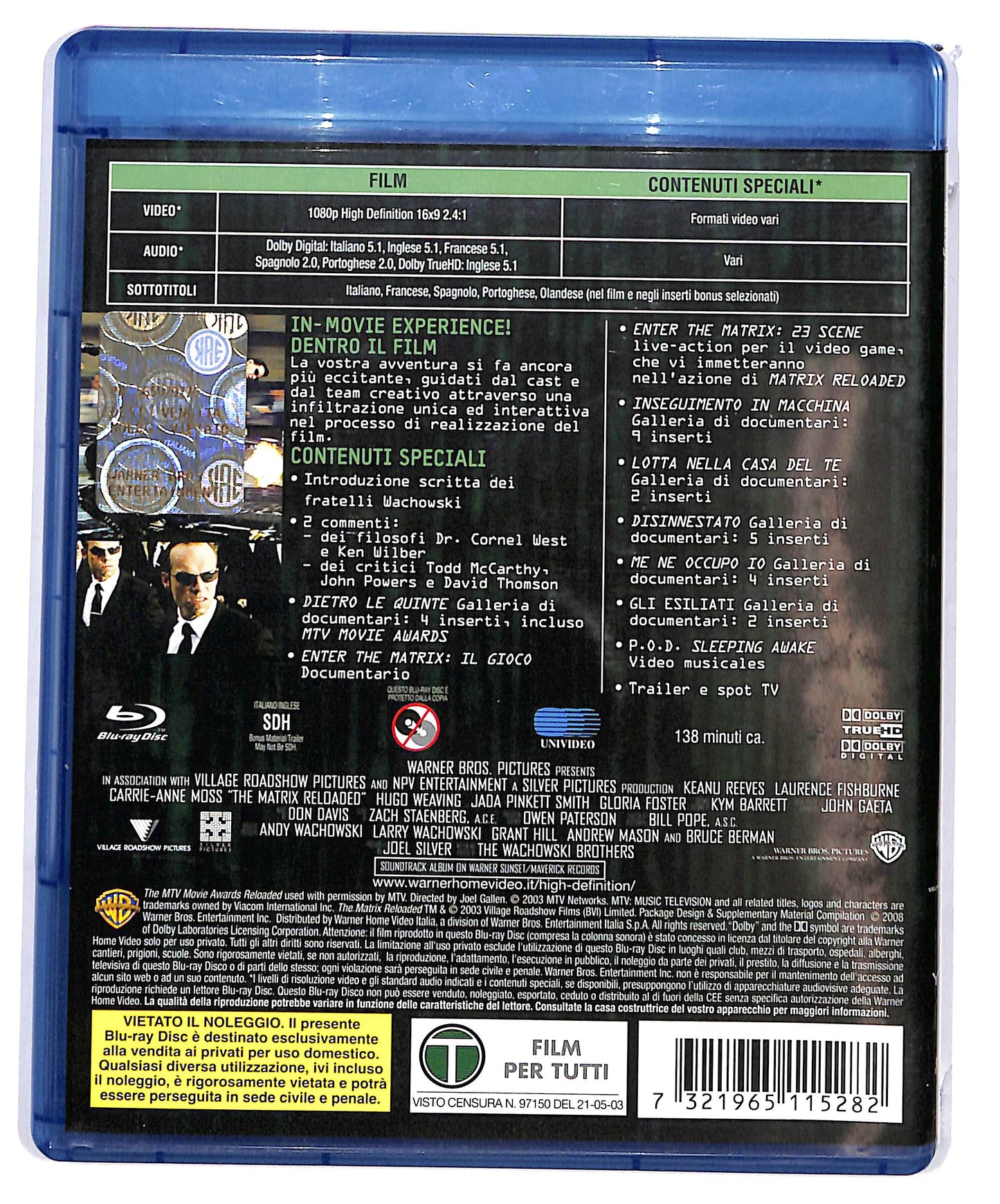 EBOND Matrix reloaded BLURAY D675910
