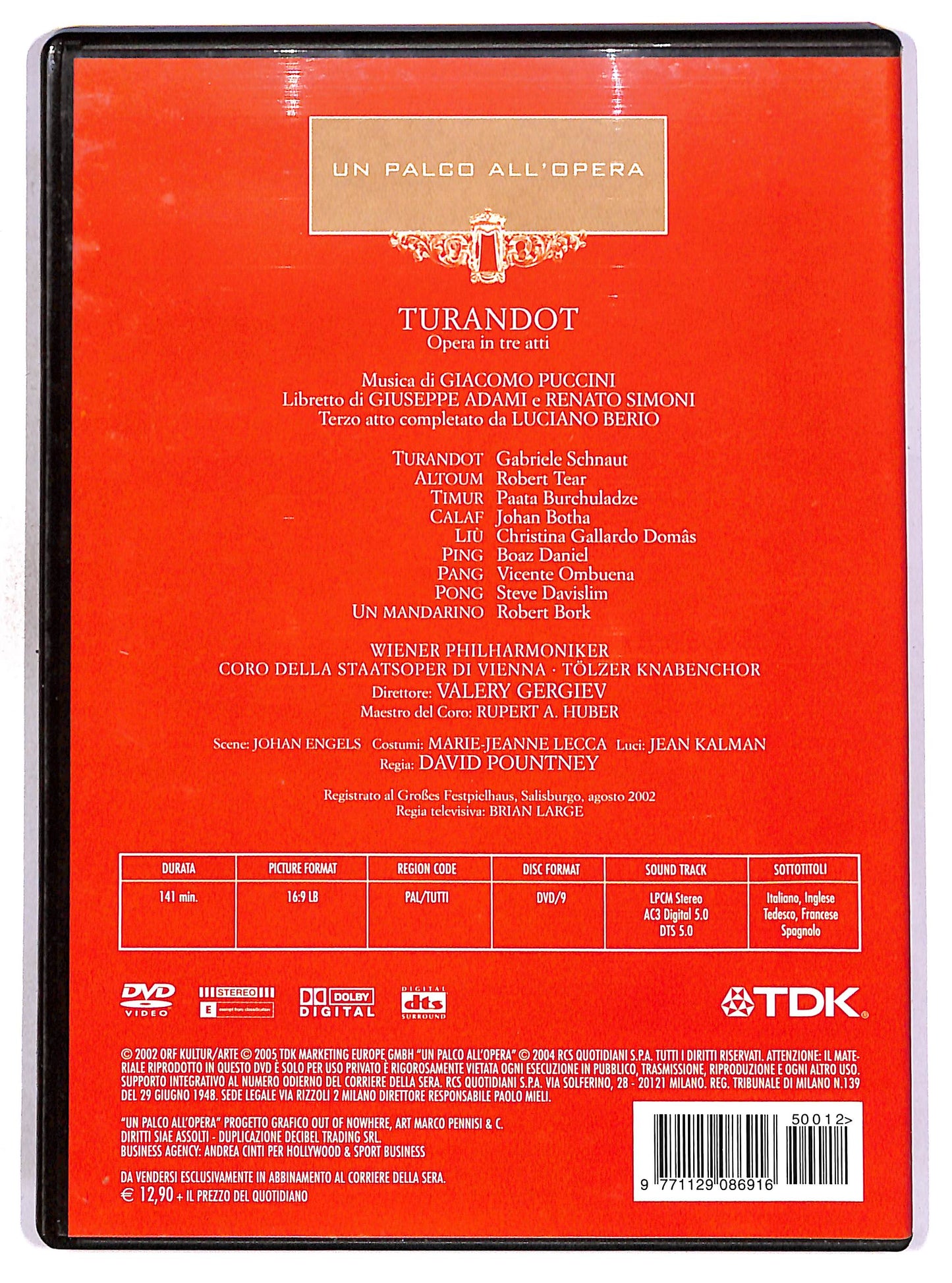 EBOND Un palco all'opera n12 - Giacomo Puccini - Turandot EDITORIALE DVD D677227