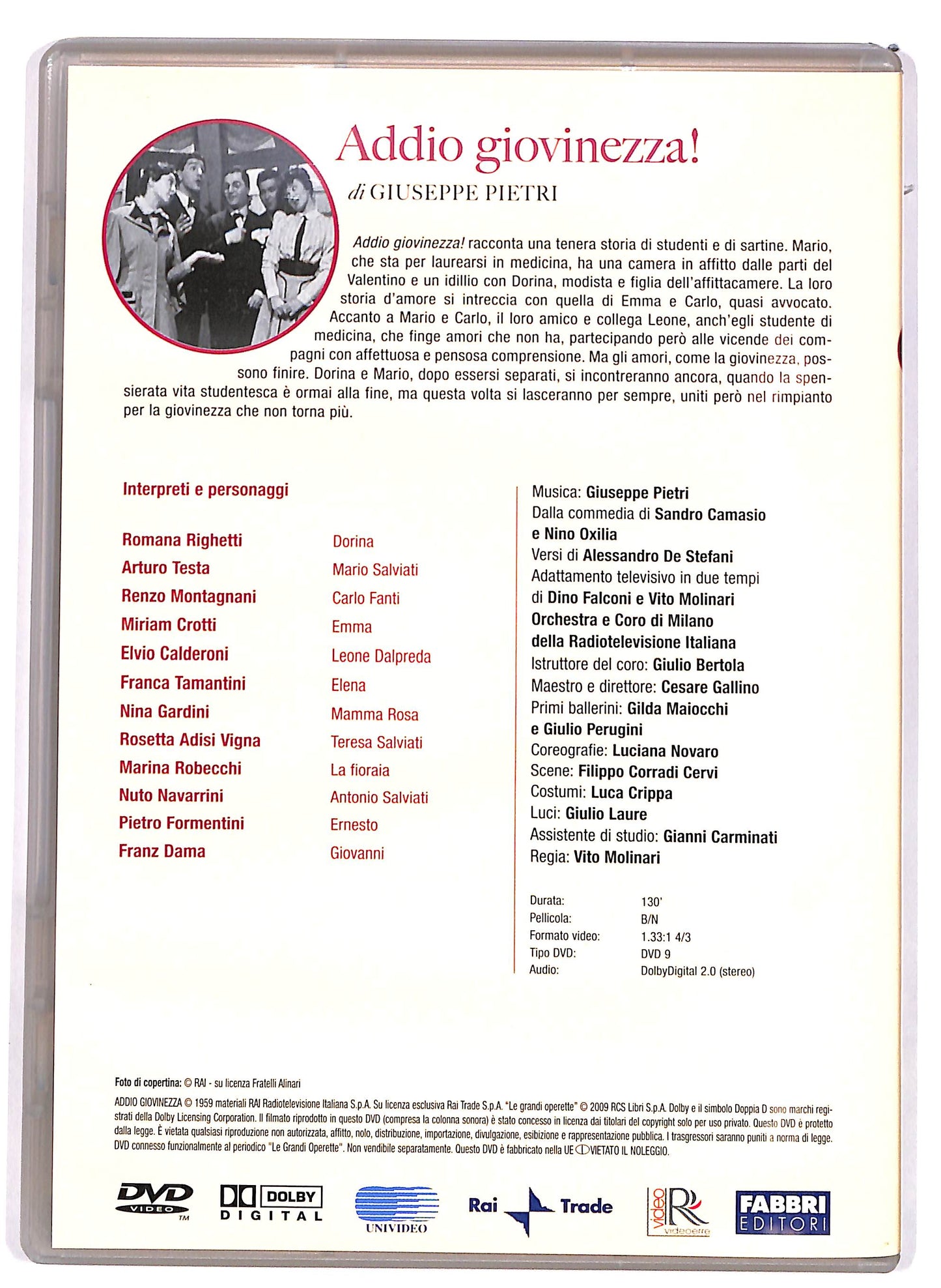 EBOND Le grandi operette - Addio giovinezza! EDITORIALE DVD D677936