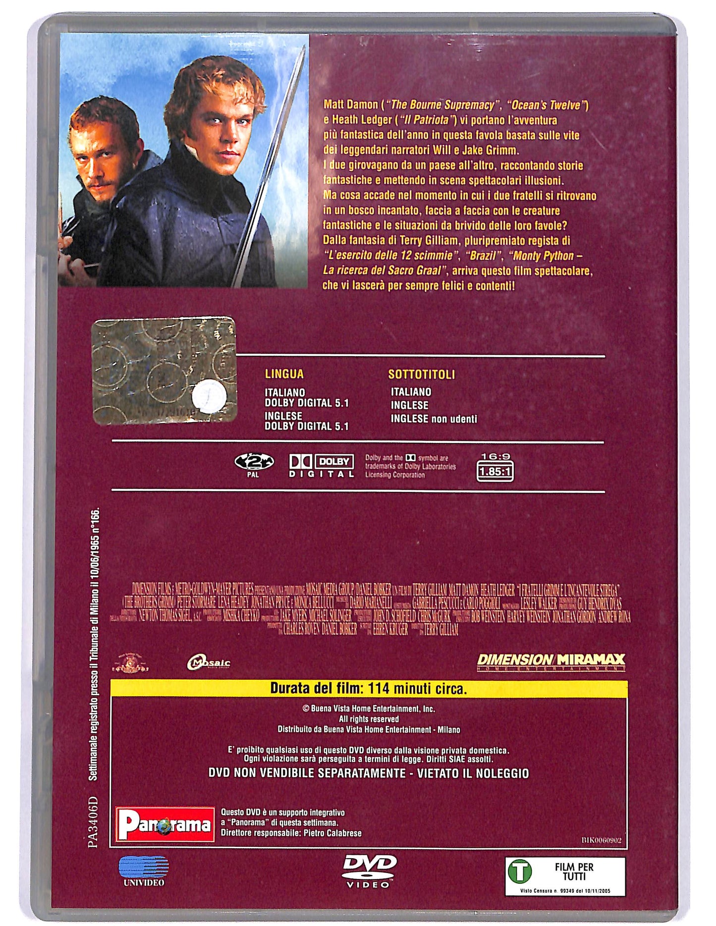 EBOND I fratelli Grimm e l'incantevole strega EDITORIALE DVD D678316