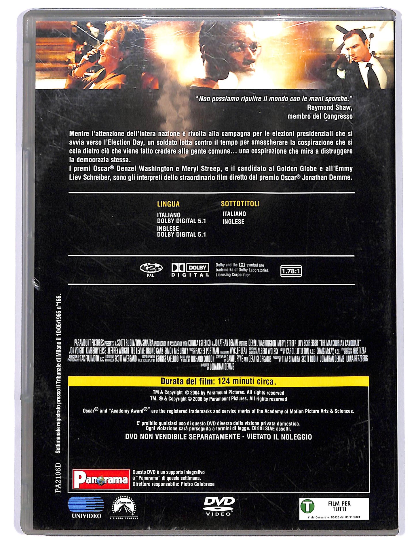 EBOND The Manchurian Candidate EDITORIALE DVD D678317