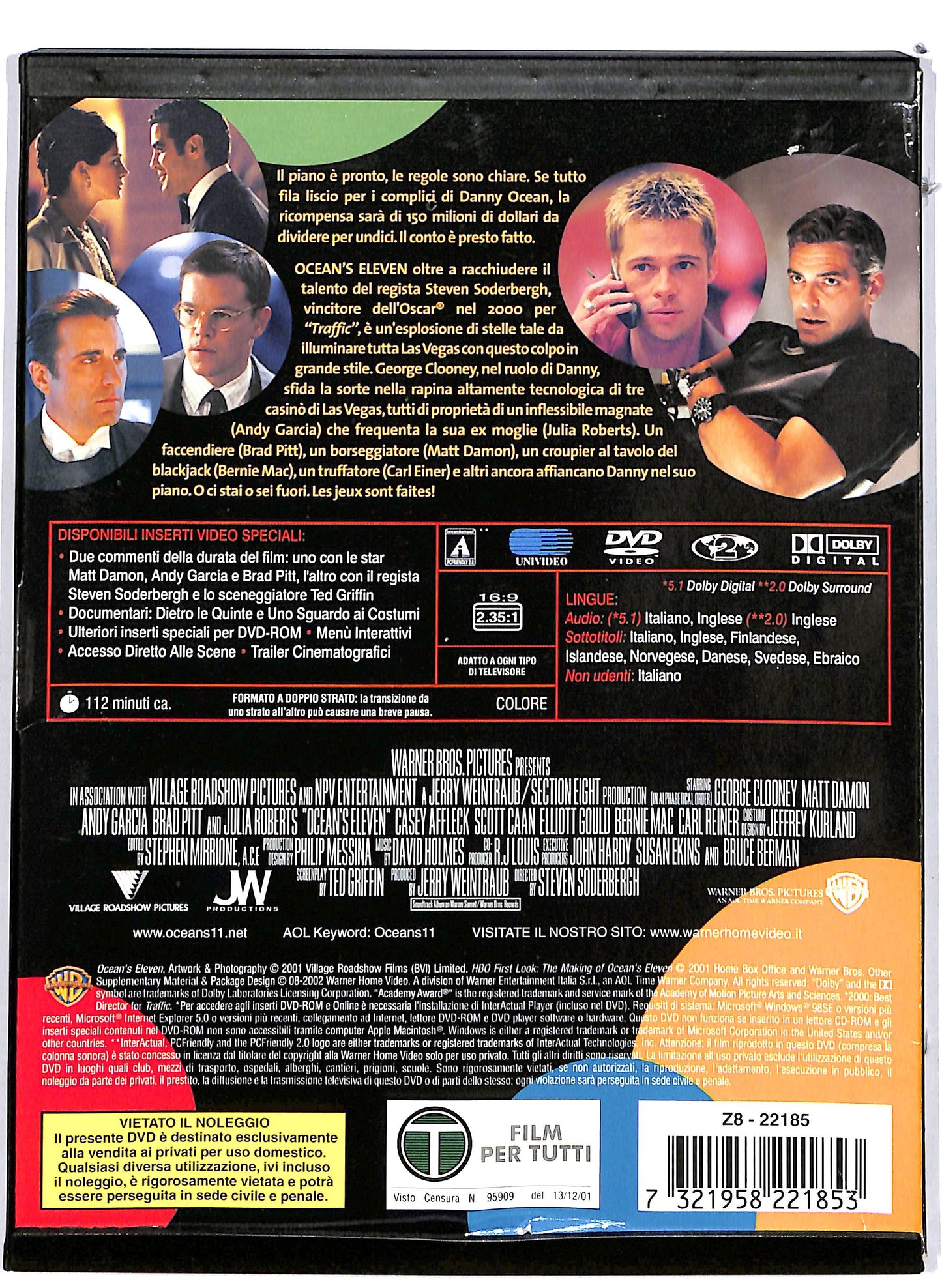 EBOND Ocean's Eleven - Fate il vostro gioco SNAPPER DVD D679653