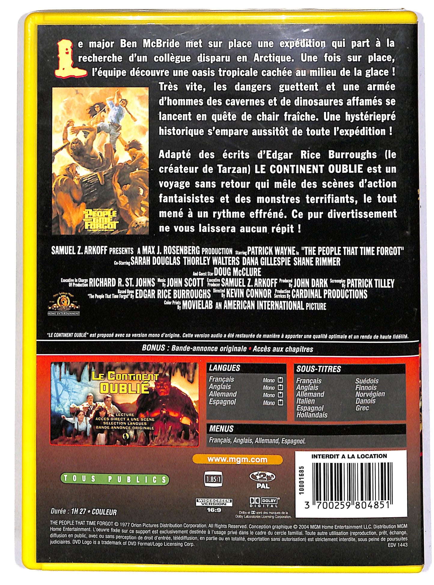 EBOND Le Continent oublie DVD D680606